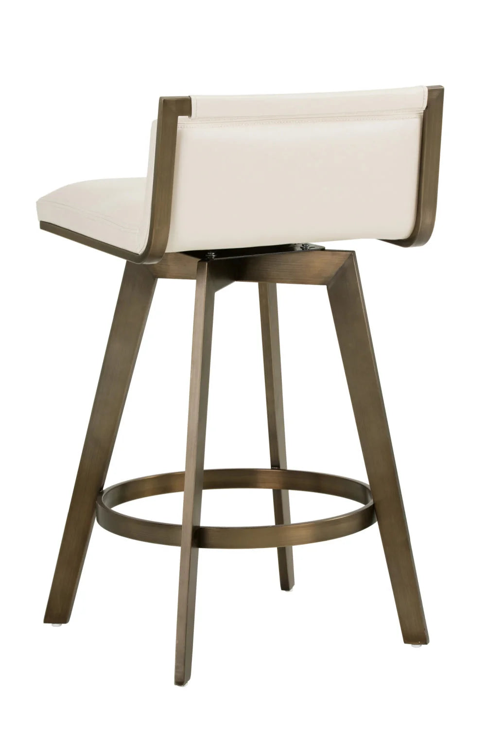 Luxury Upholstered Modern Leather Swivel Counter Stool European Style for Villa
