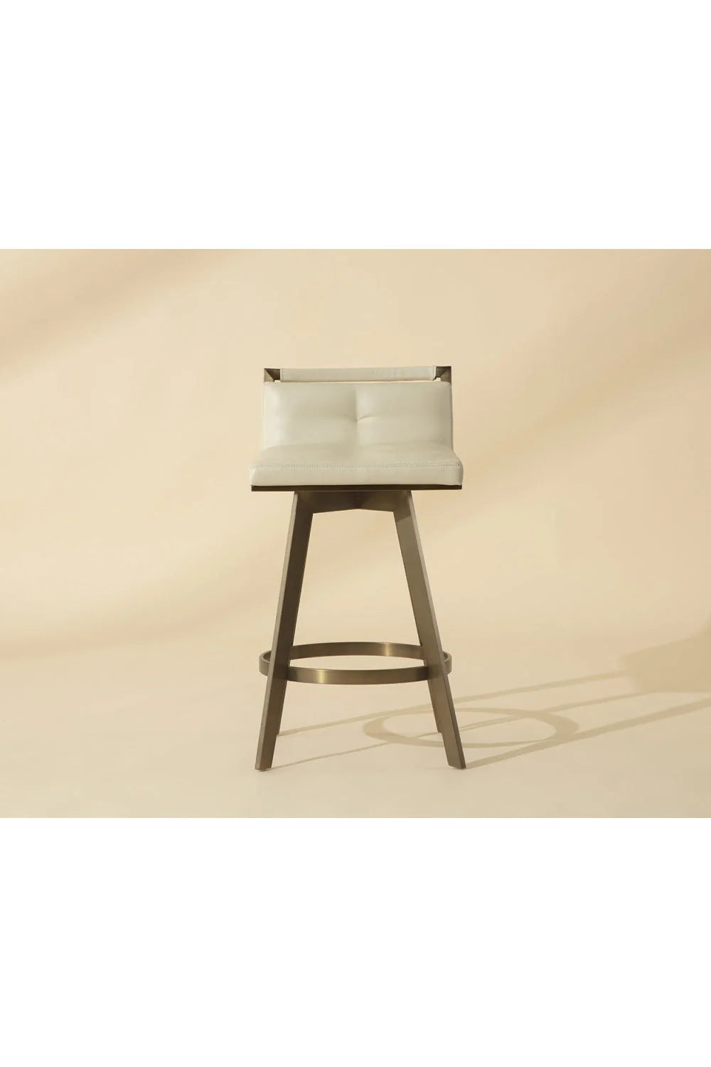 Luxury Upholstered Modern Leather Swivel Counter Stool European Style for Villa
