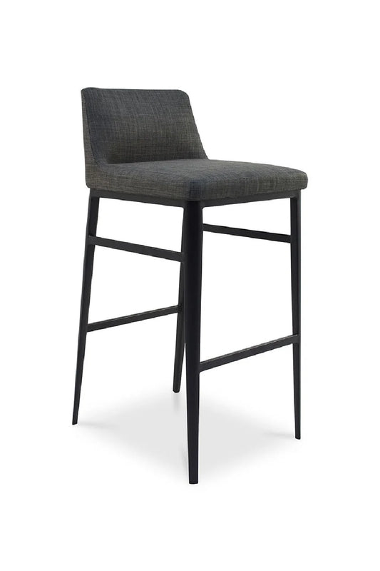Luxury Upholstered Modern Low-Back Bar Stool European Style for Villa