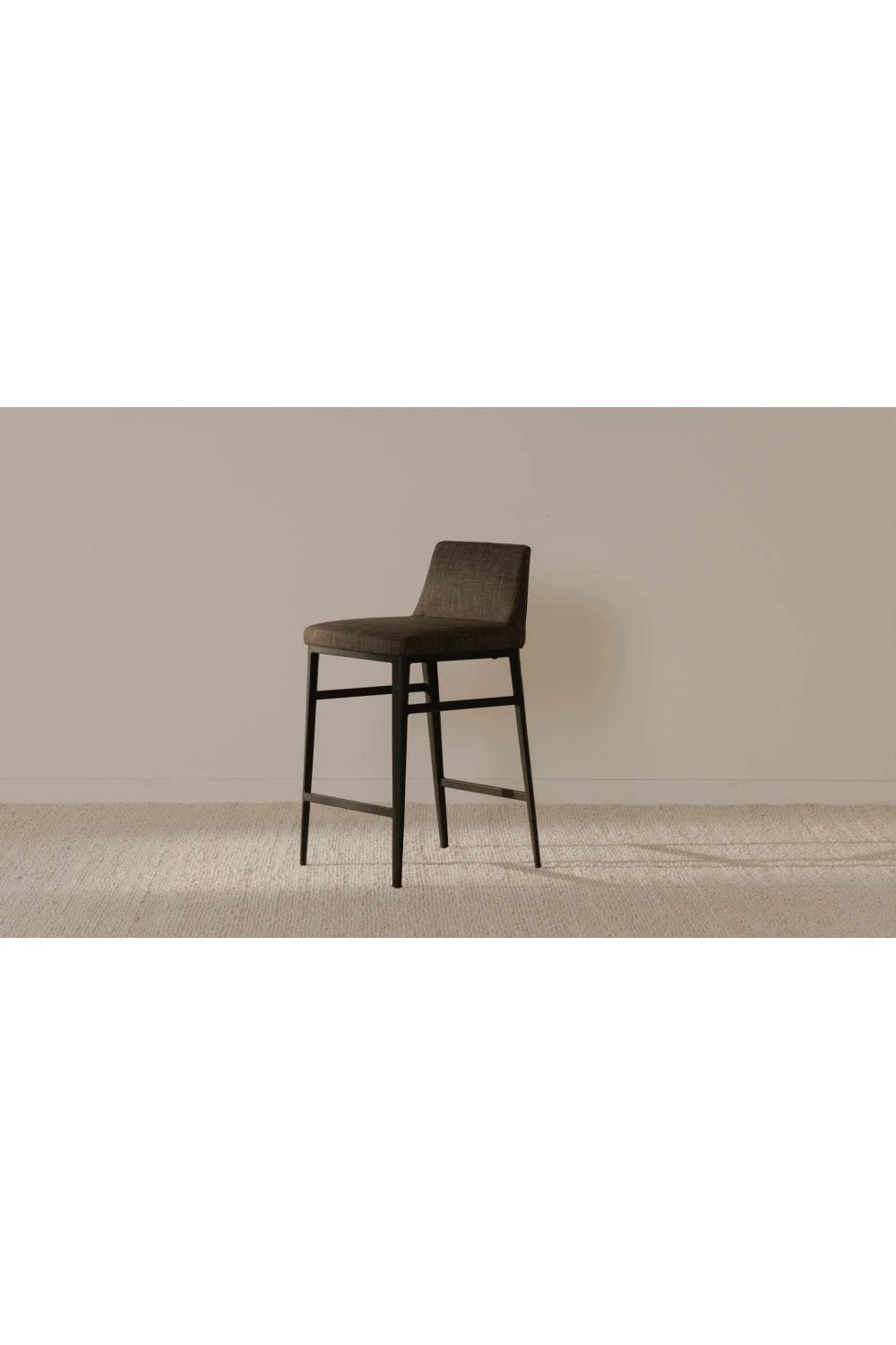 Luxury Upholstered Modern Low-Back Bar Stool European Style for Villa