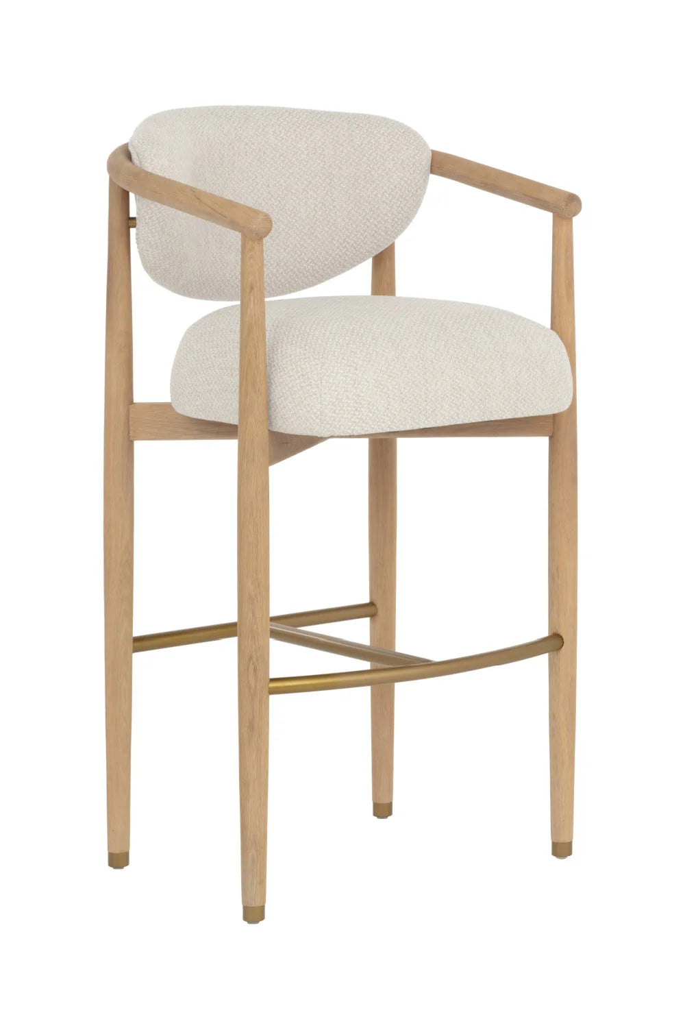 Luxury Upholstered Modern Oak Bar Stool European Style for Villa