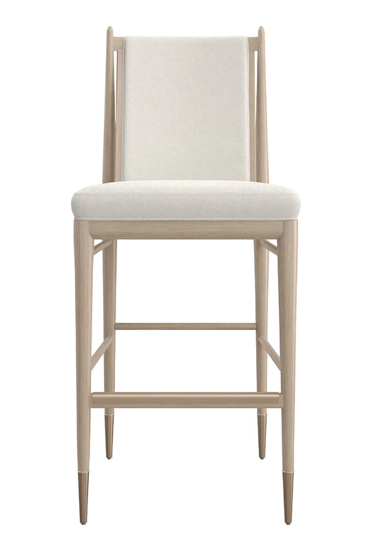 Luxury Upholstered Modern Oak Bar Stool European Style for Villa