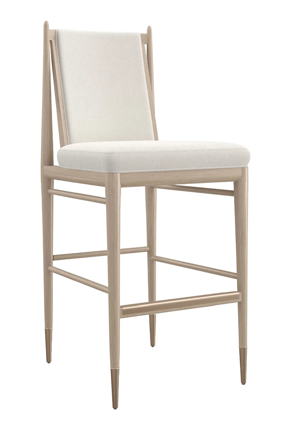 Luxury Upholstered Modern Oak Bar Stool European Style for Villa