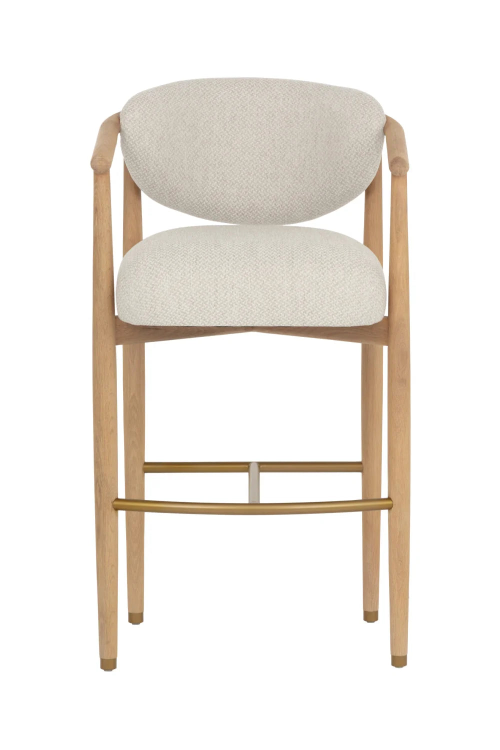 Luxury Upholstered Modern Oak Bar Stool European Style for Villa