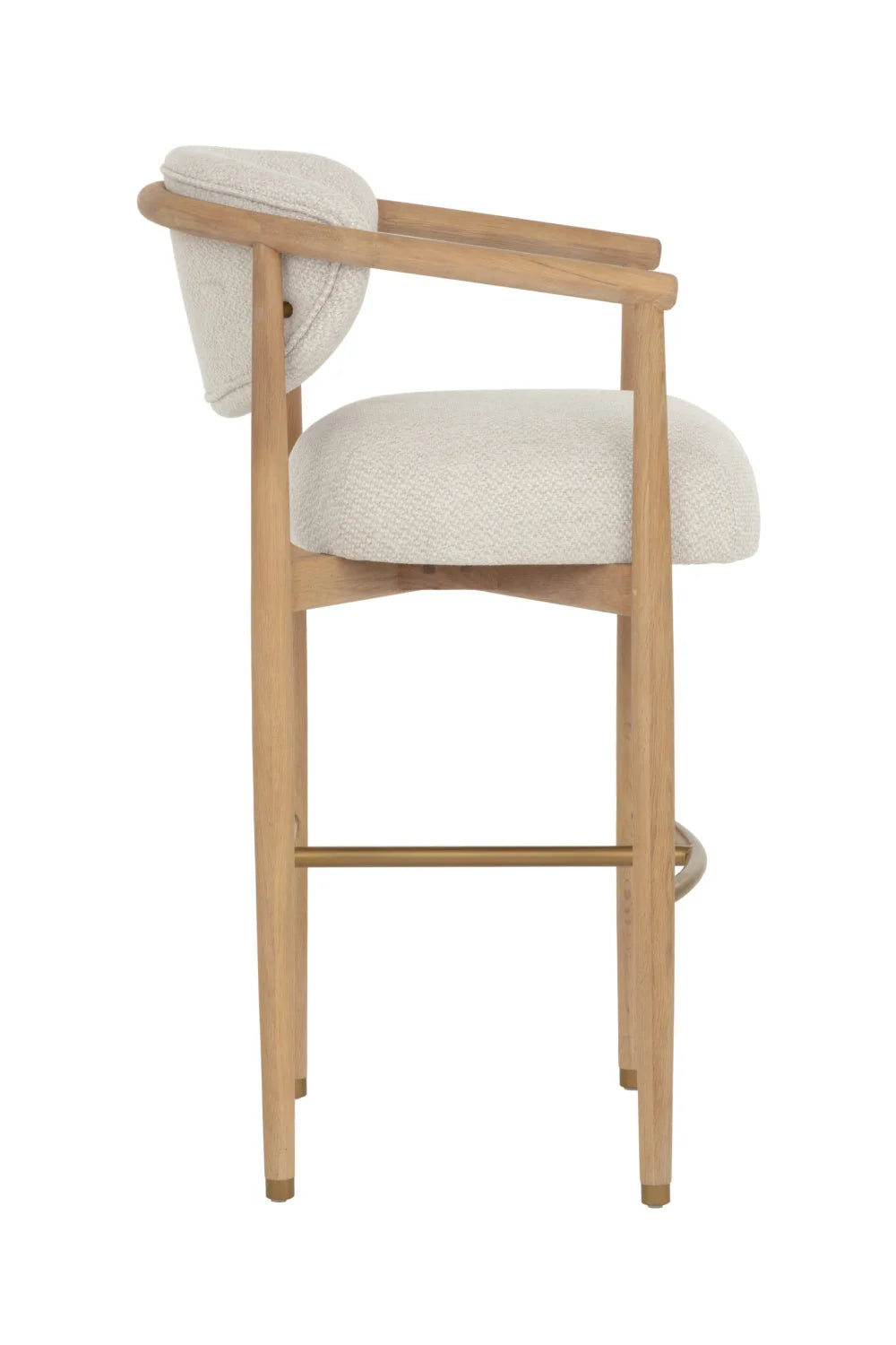 Luxury Upholstered Modern Oak Bar Stool European Style for Villa