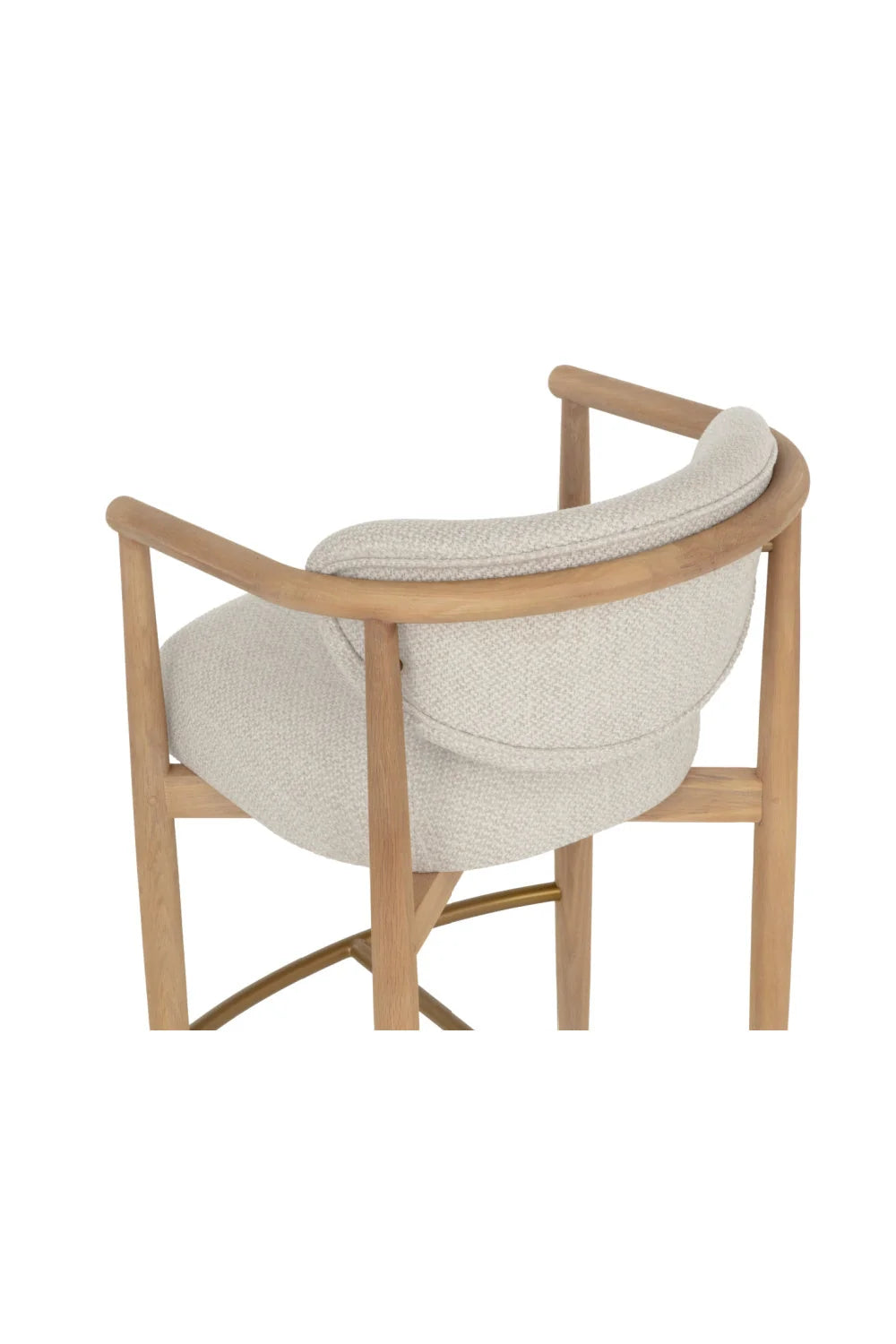 Luxury Upholstered Modern Oak Bar Stool European Style for Villa