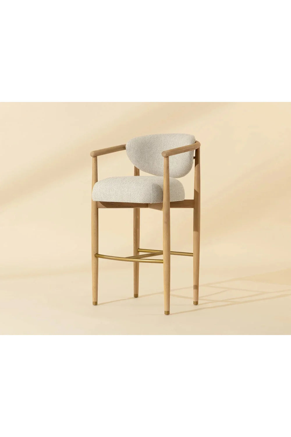 Luxury Upholstered Modern Oak Bar Stool European Style for Villa