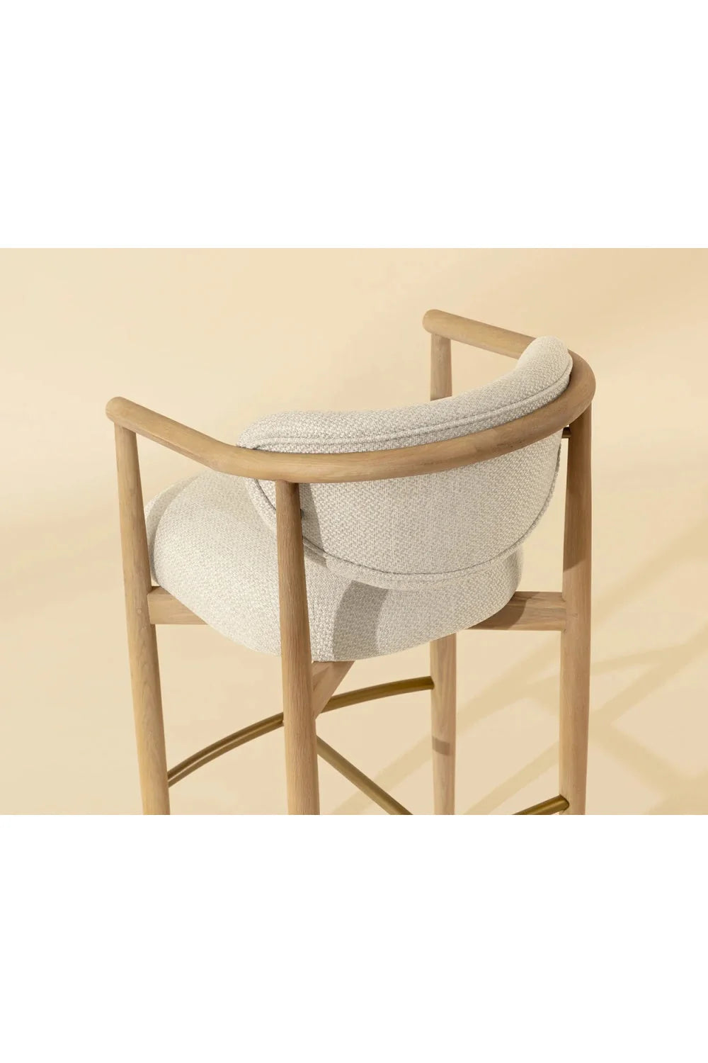 Luxury Upholstered Modern Oak Bar Stool European Style for Villa