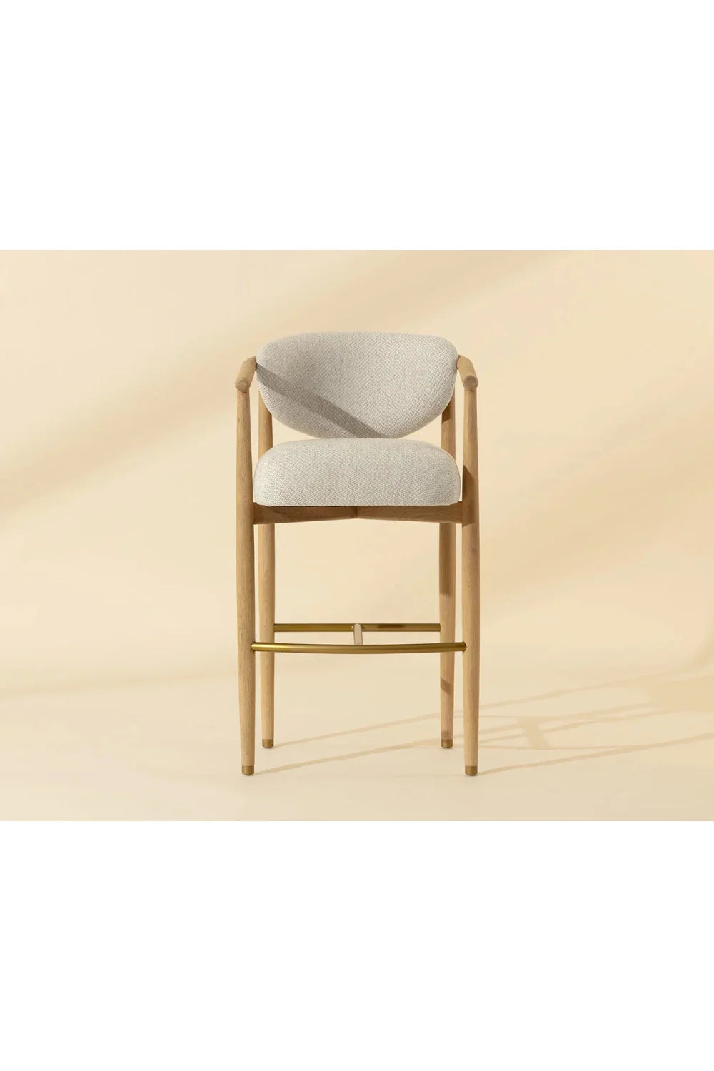 Luxury Upholstered Modern Oak Bar Stool European Style for Villa