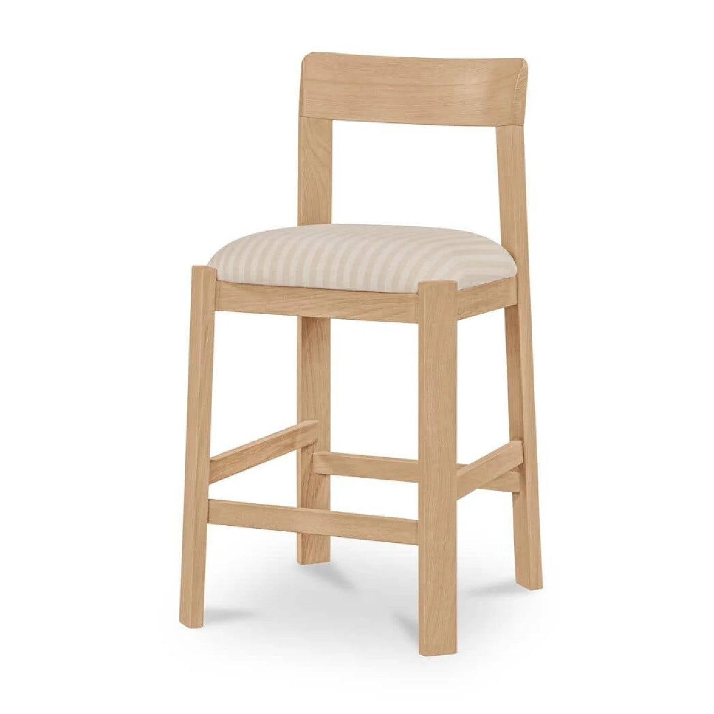 Luxury Upholstered Modern Oak Counter Stool European Style for Villa