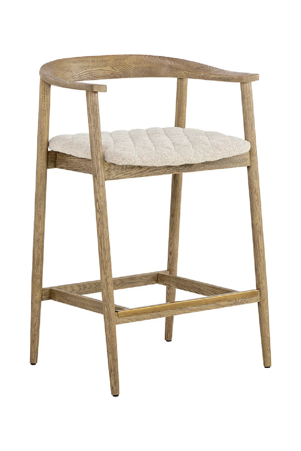 Luxury Upholstered Modern Oak Counter Stool European Style for Villa