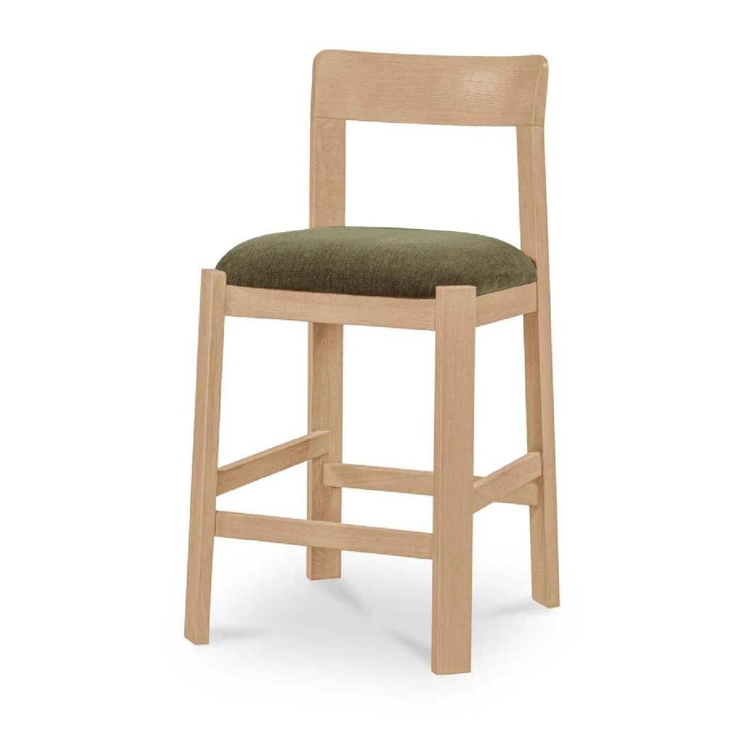 Luxury Upholstered Modern Oak Counter Stool European Style for Villa