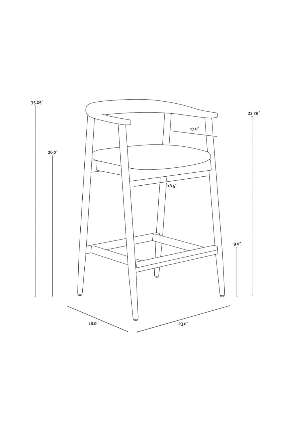 Luxury Upholstered Modern Oak Counter Stool European Style for Villa
