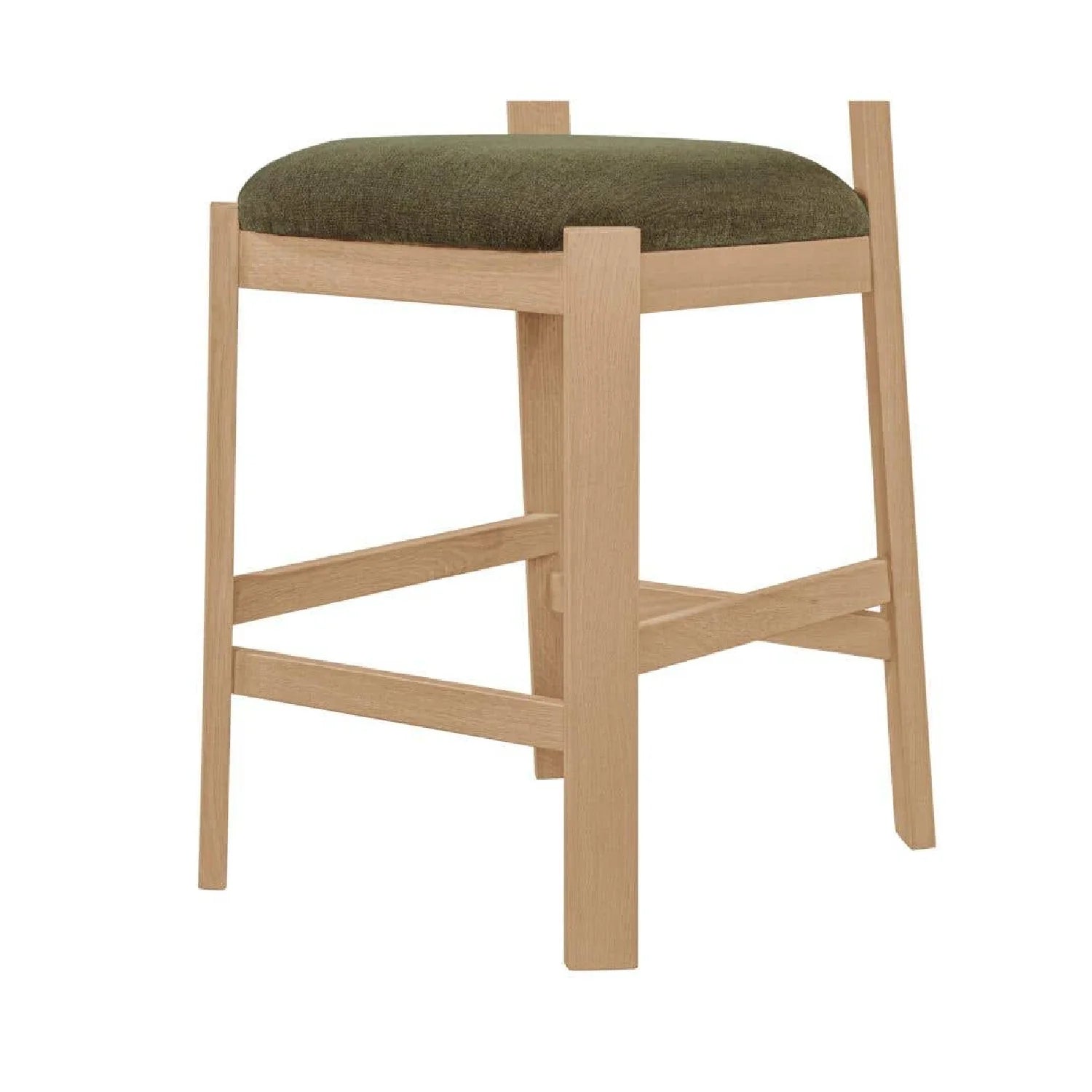 Luxury Upholstered Modern Oak Counter Stool European Style for Villa
