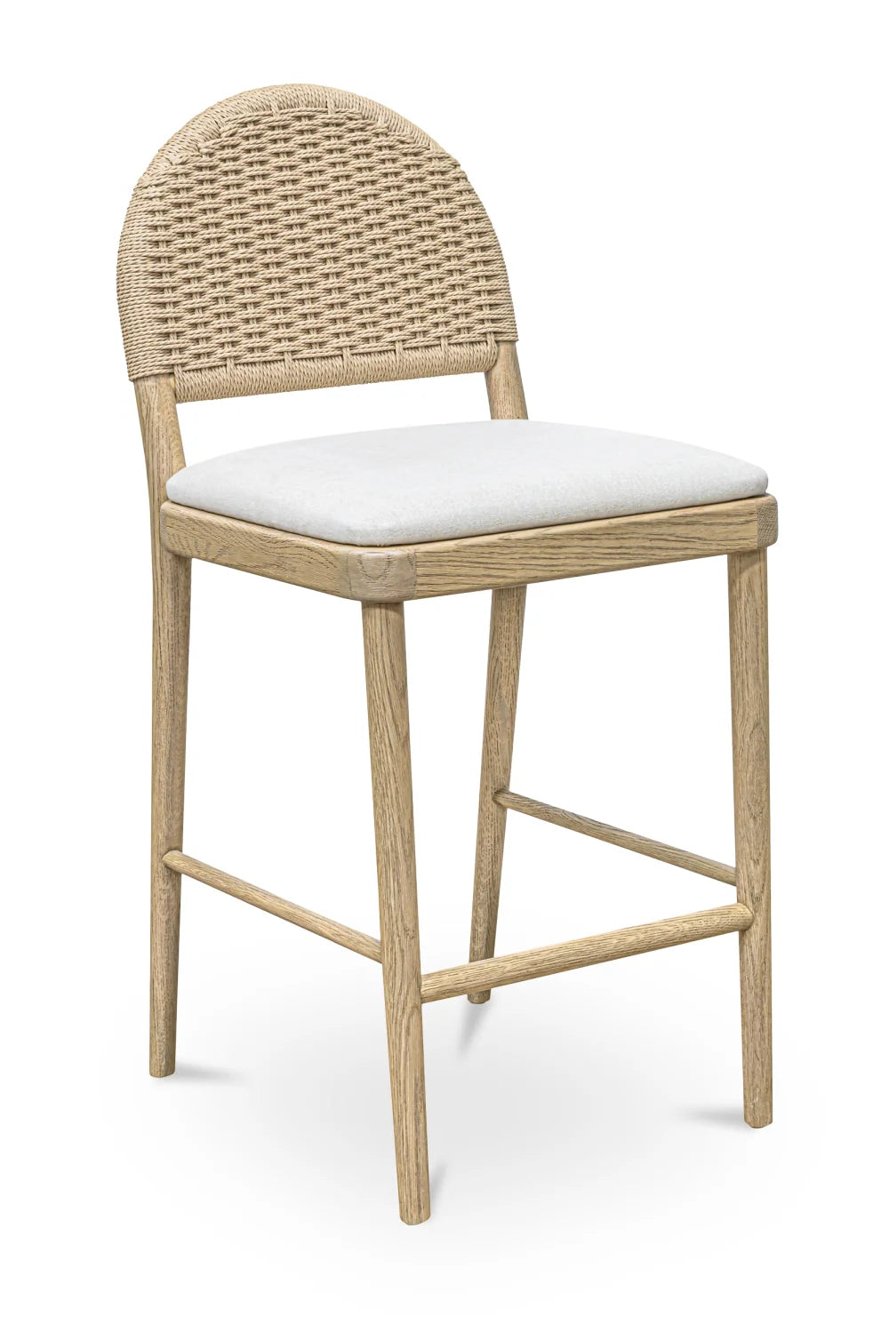 Luxury Upholstered Modern Oak Counter Stool European Style for Villa