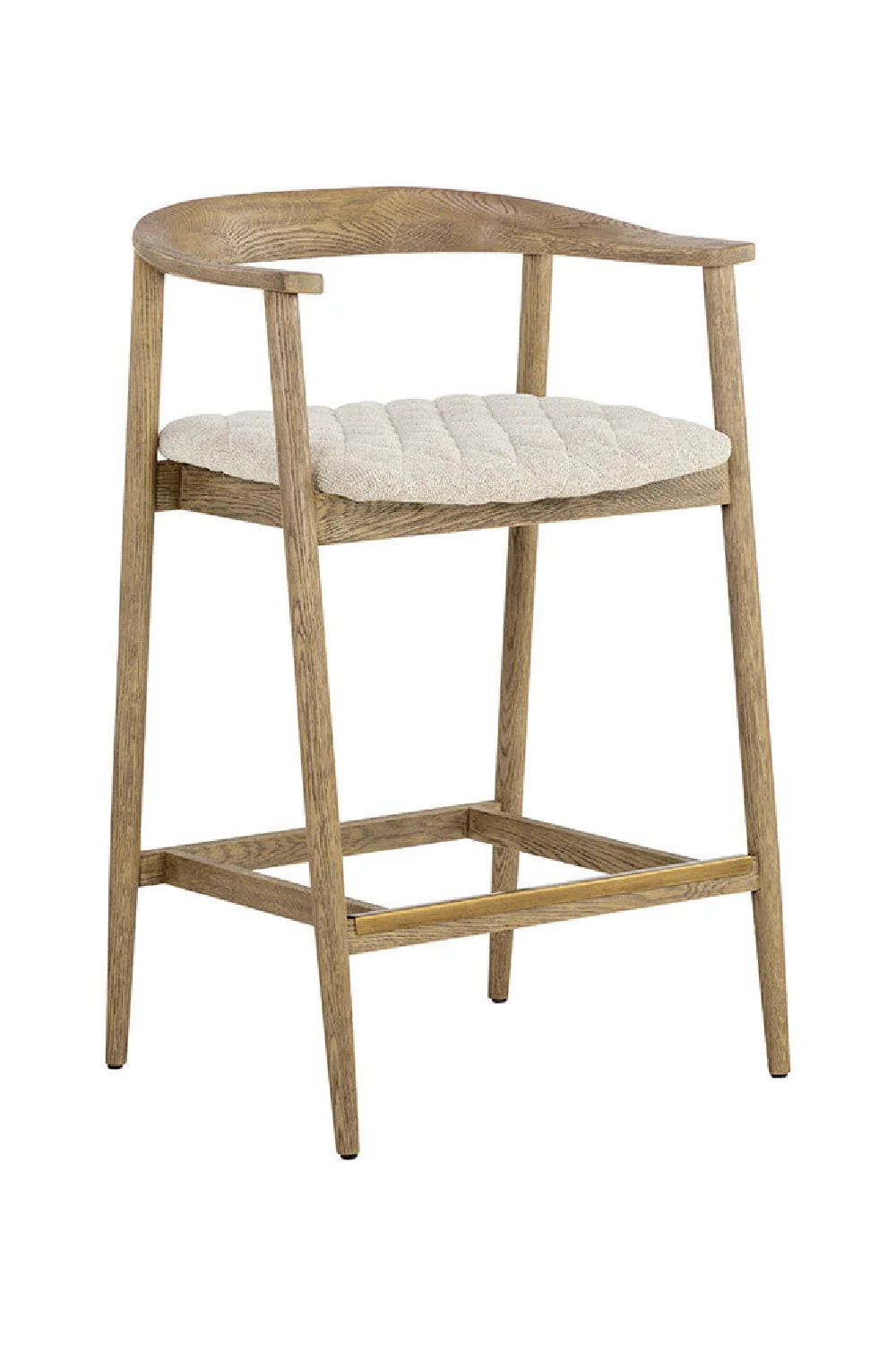 Luxury Upholstered Modern Oak Counter Stool European Style for Villa