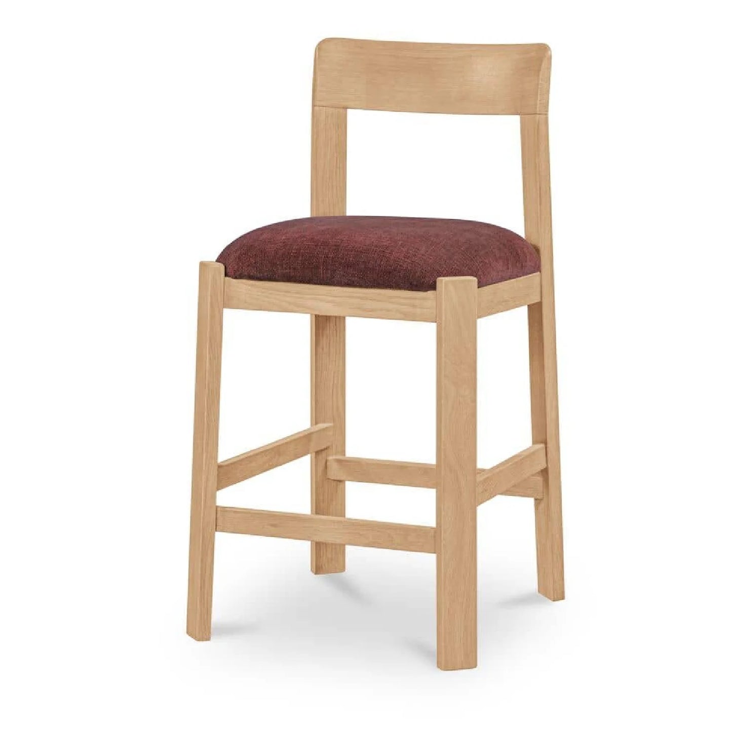 Luxury Upholstered Modern Oak Counter Stool European Style for Villa