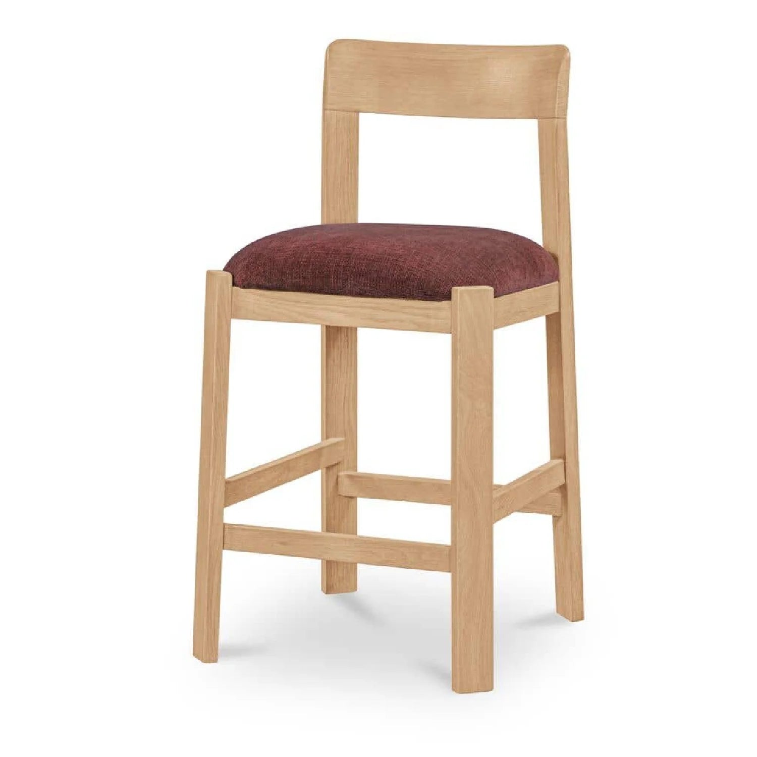 Luxury Upholstered Modern Oak Counter Stool European Style for Villa