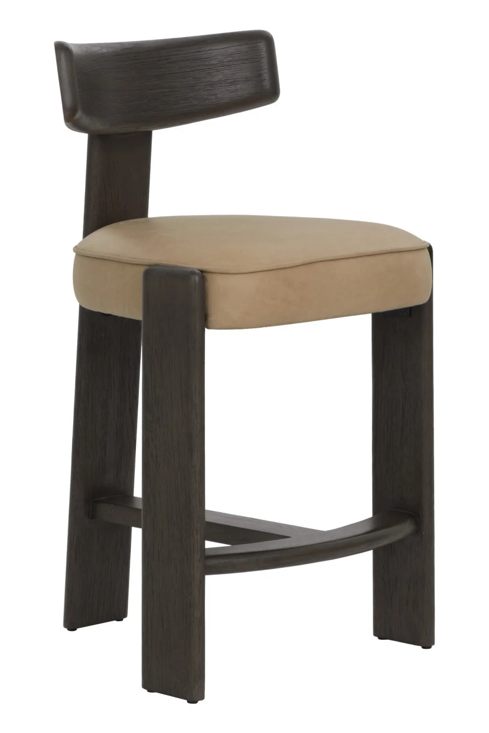 Luxury Upholstered Modern Oak Counter Stool European Style for Villa