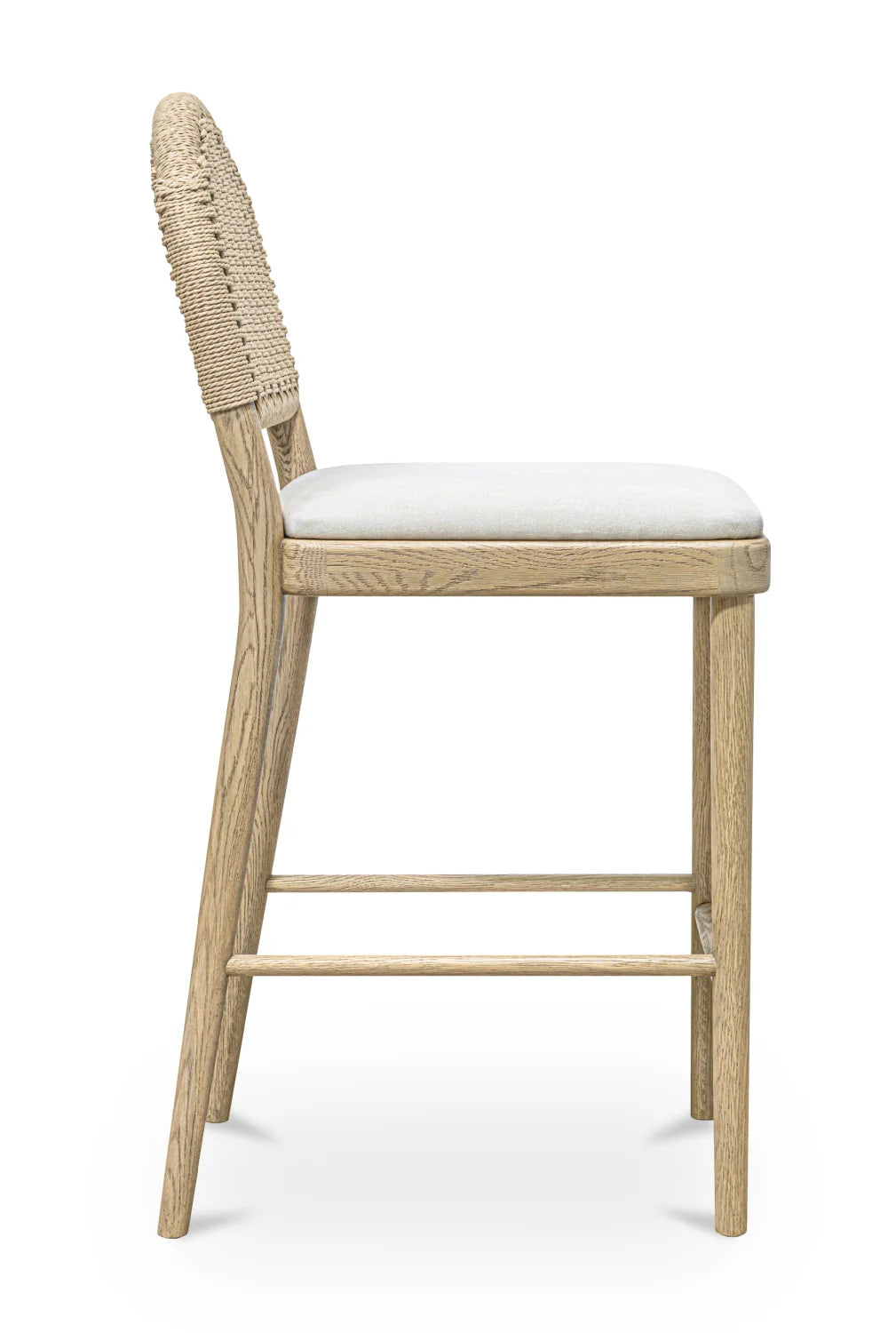 Luxury Upholstered Modern Oak Counter Stool European Style for Villa