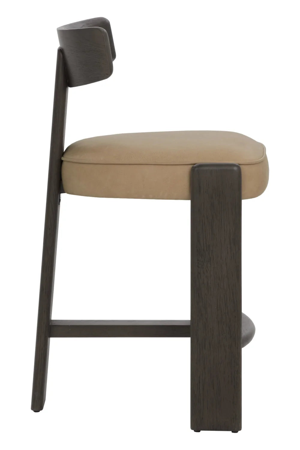 Luxury Upholstered Modern Oak Counter Stool European Style for Villa