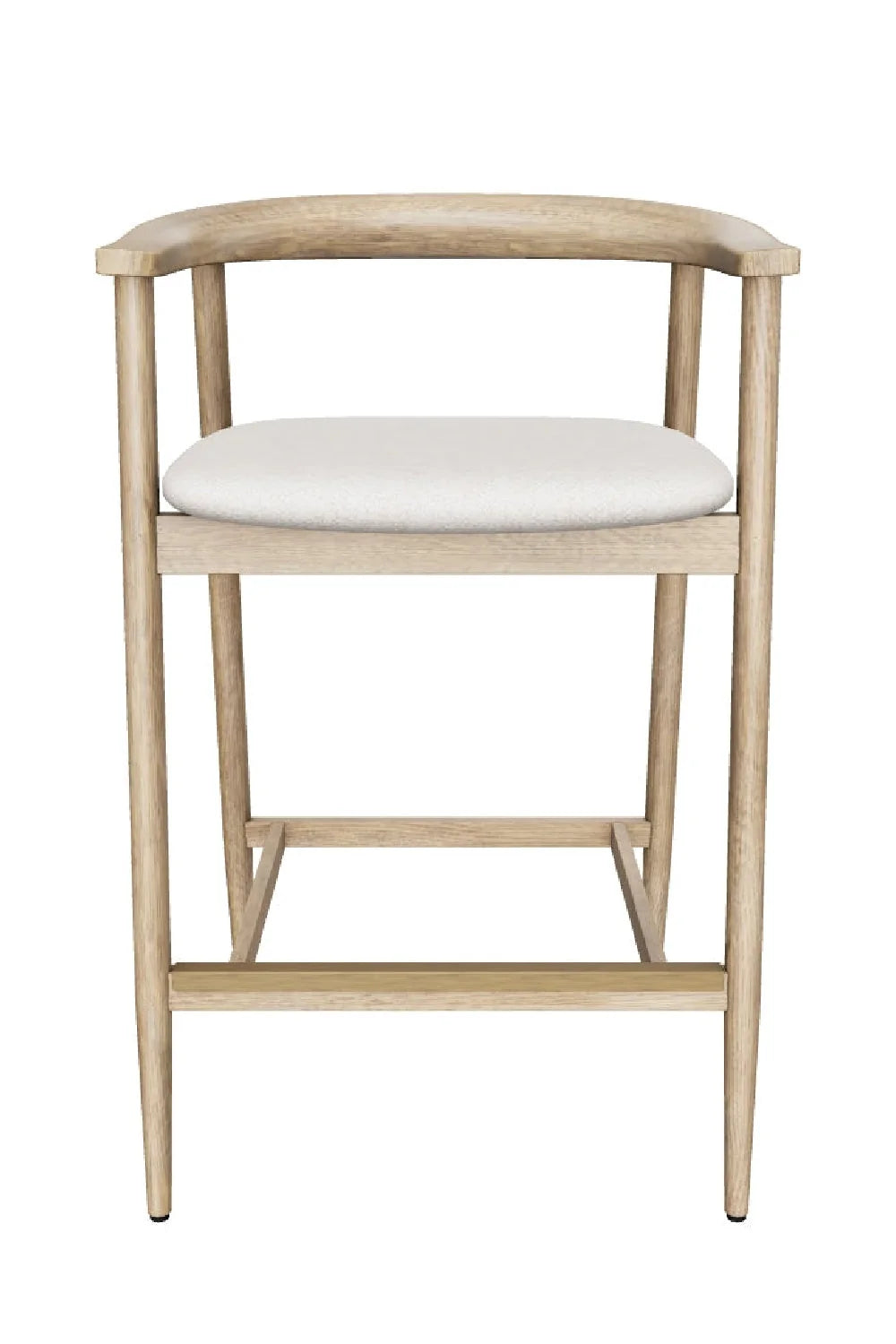 Luxury Upholstered Modern Oak Counter Stool European Style for Villa