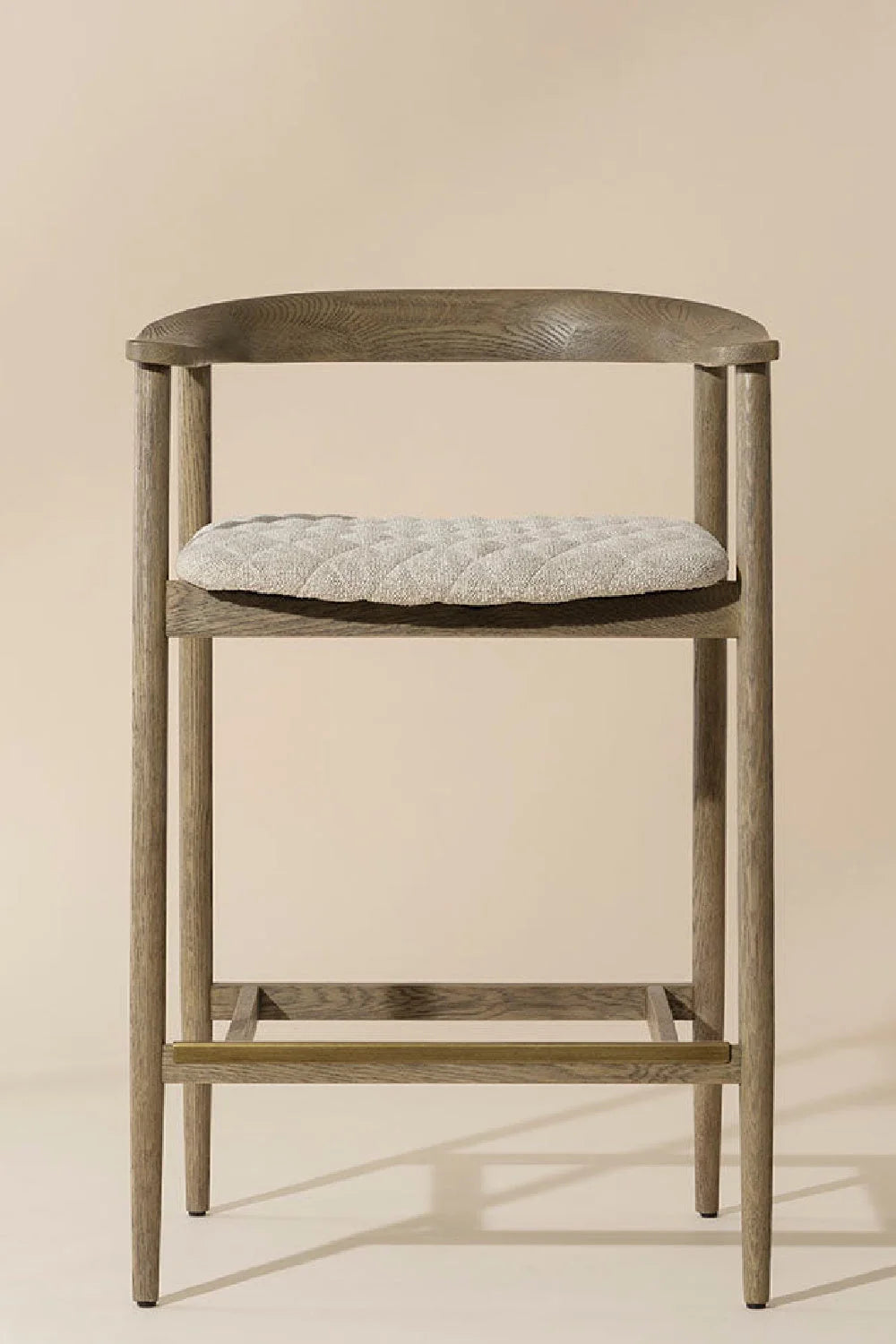Luxury Upholstered Modern Oak Counter Stool European Style for Villa