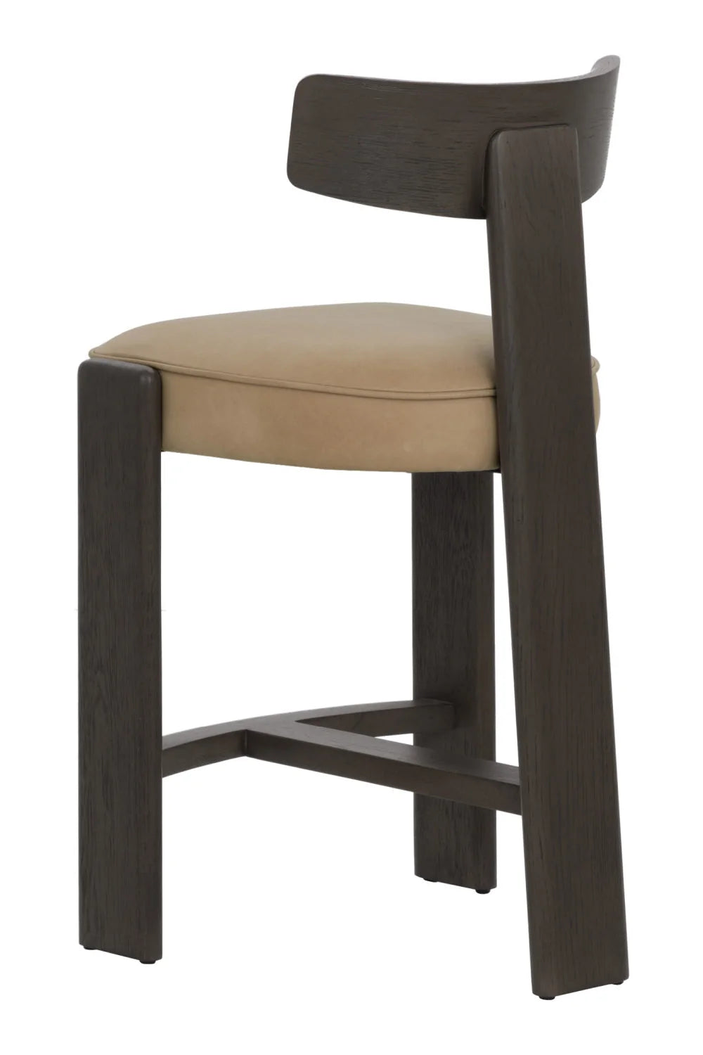 Luxury Upholstered Modern Oak Counter Stool European Style for Villa