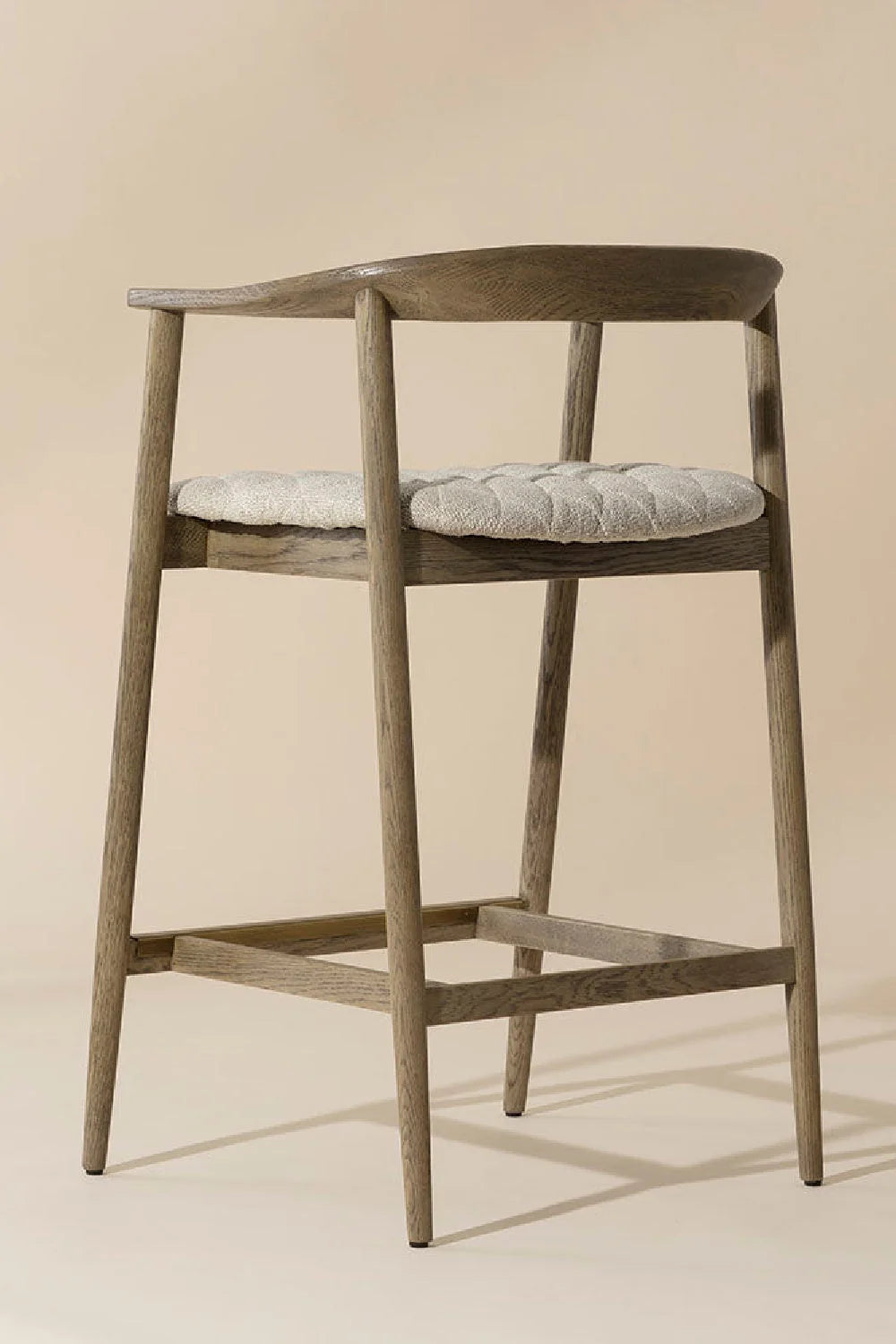 Luxury Upholstered Modern Oak Counter Stool European Style for Villa