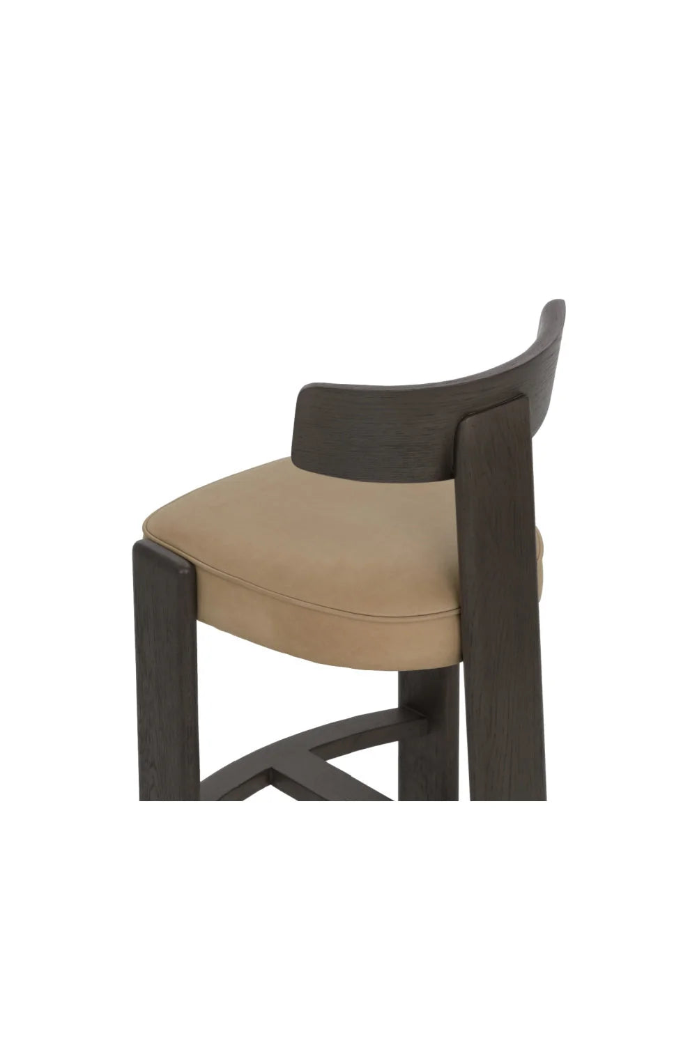 Luxury Upholstered Modern Oak Counter Stool European Style for Villa