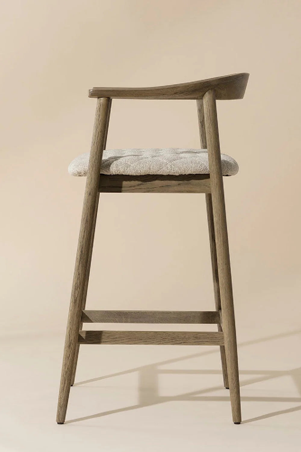 Luxury Upholstered Modern Oak Counter Stool European Style for Villa