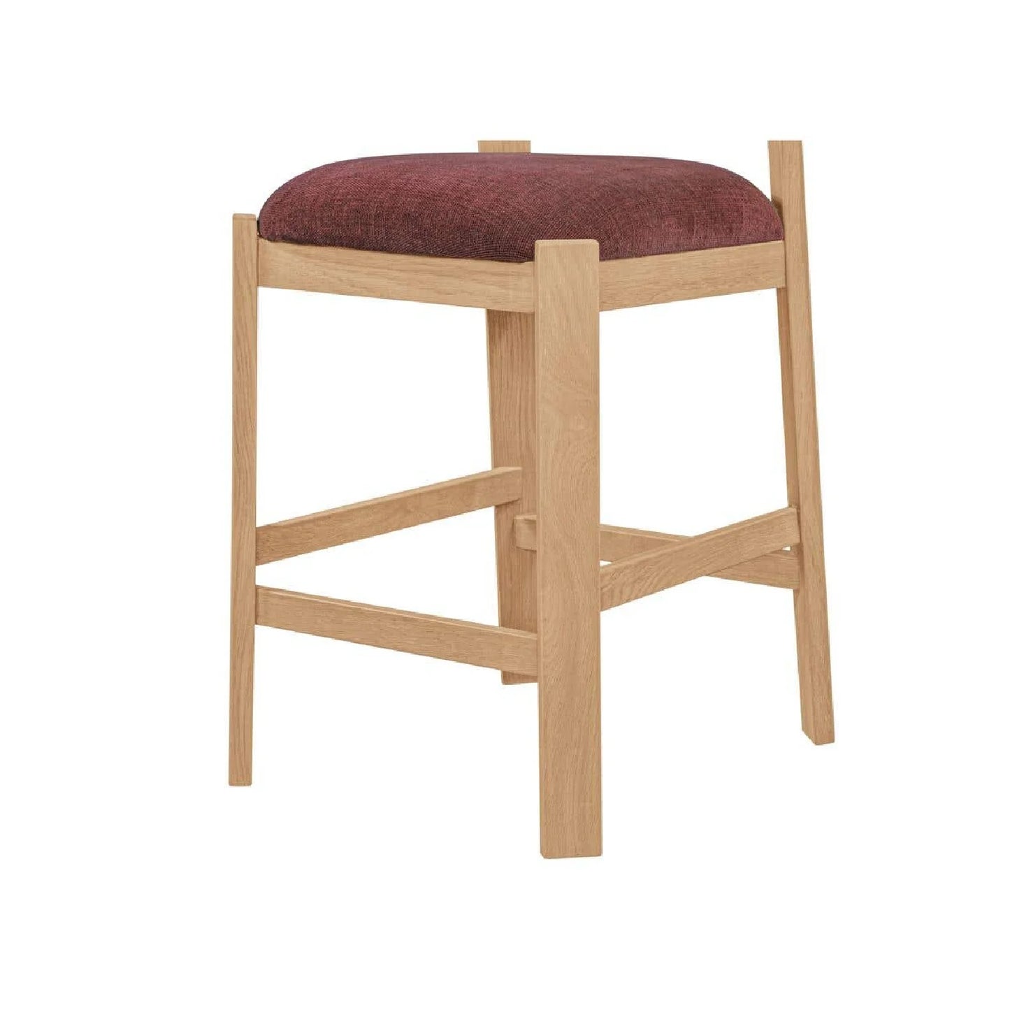 Luxury Upholstered Modern Oak Counter Stool European Style for Villa