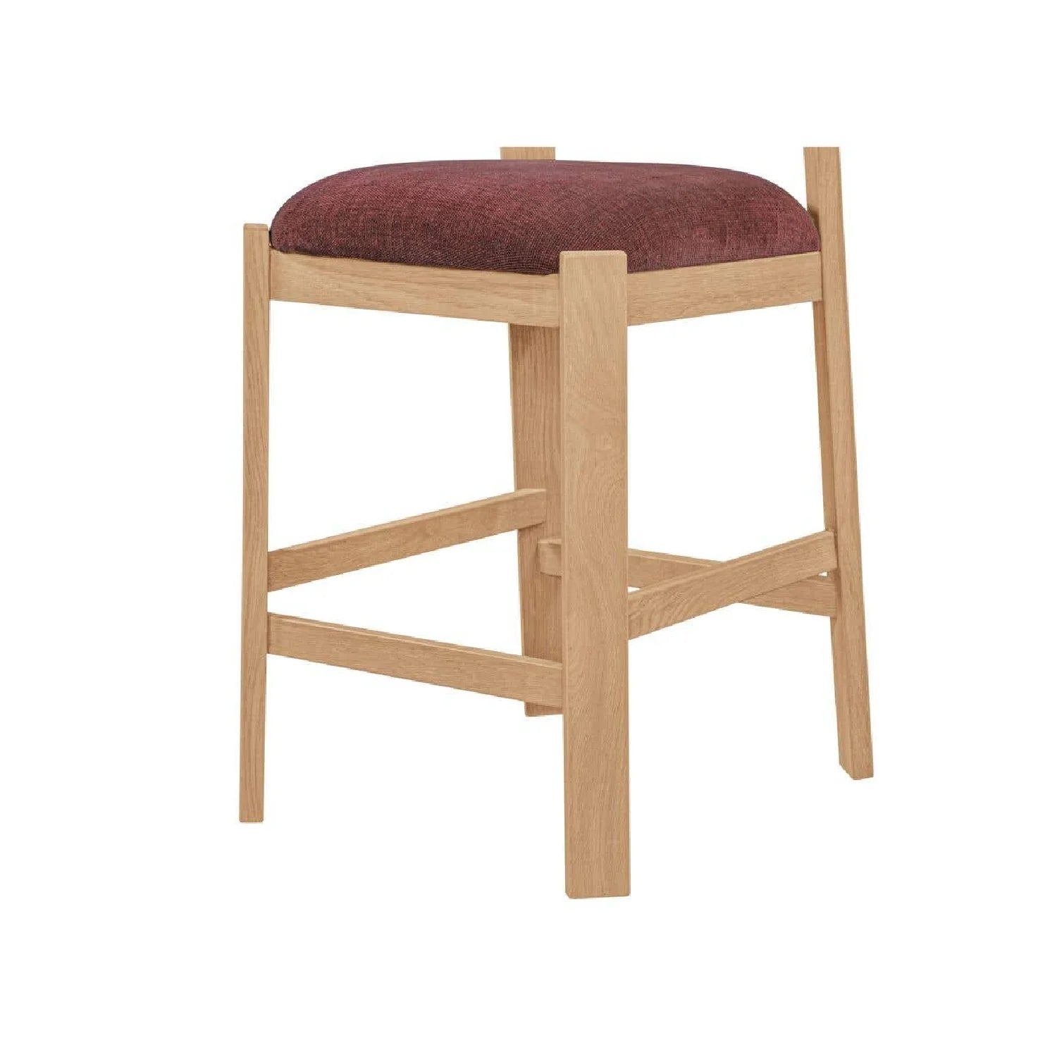 Luxury Upholstered Modern Oak Counter Stool European Style for Villa