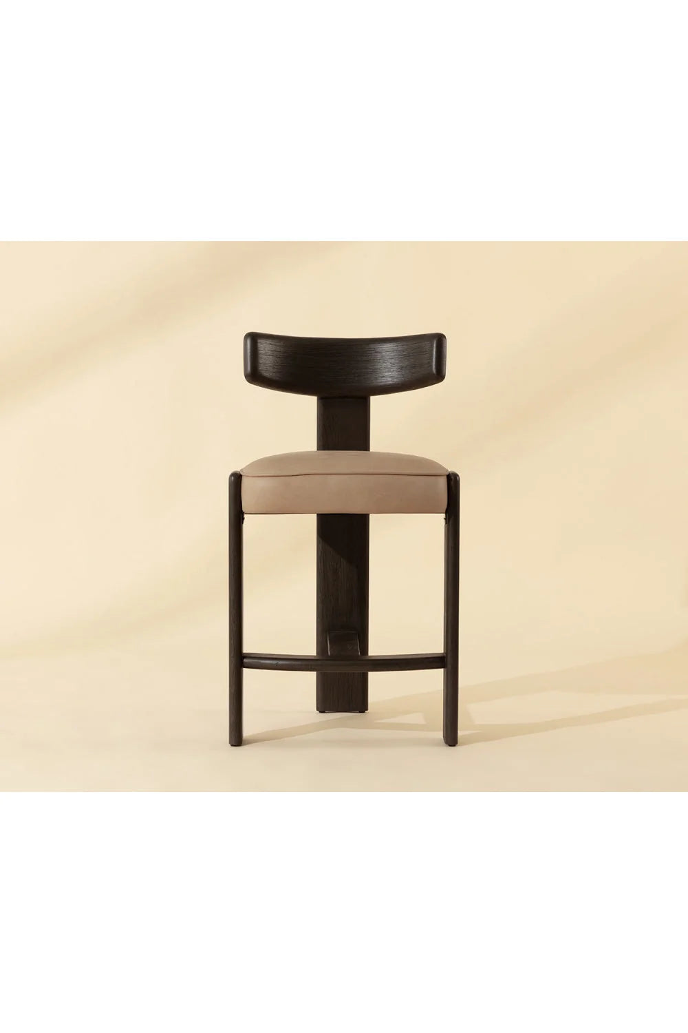 Luxury Upholstered Modern Oak Counter Stool European Style for Villa