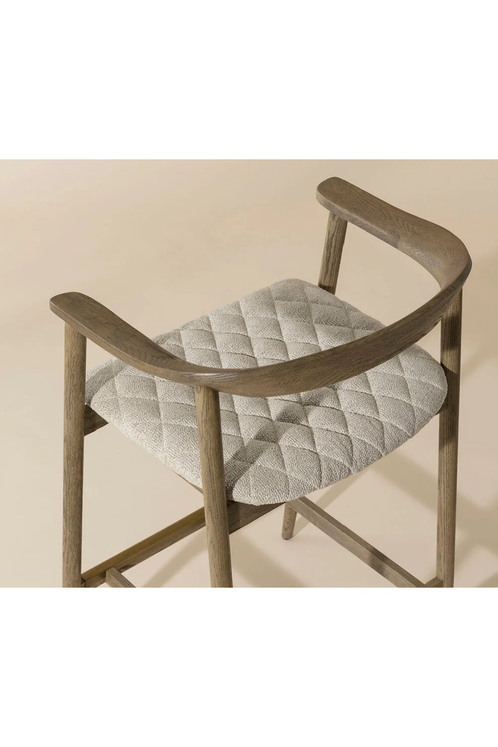 Luxury Upholstered Modern Oak Counter Stool European Style for Villa