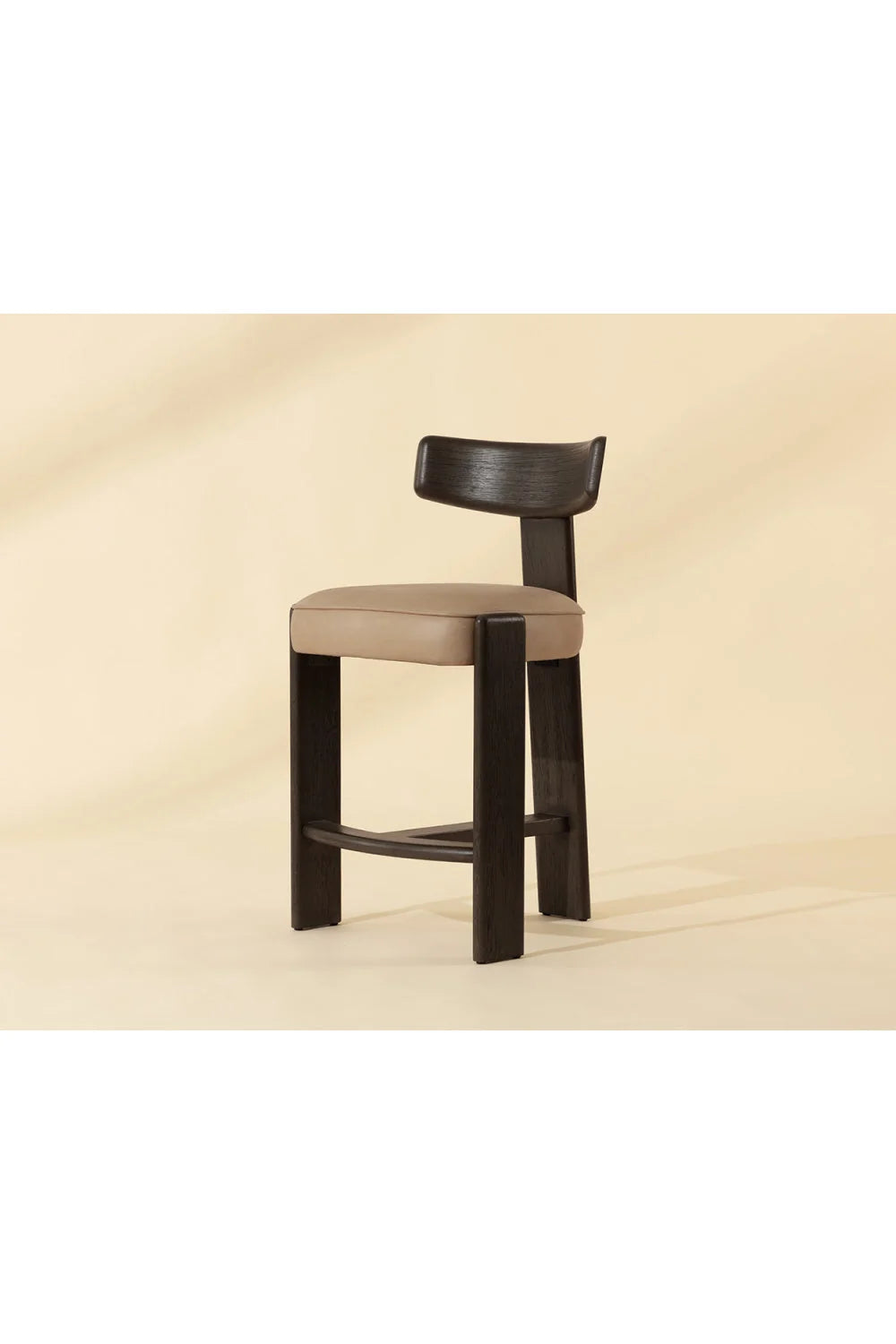 Luxury Upholstered Modern Oak Counter Stool European Style for Villa