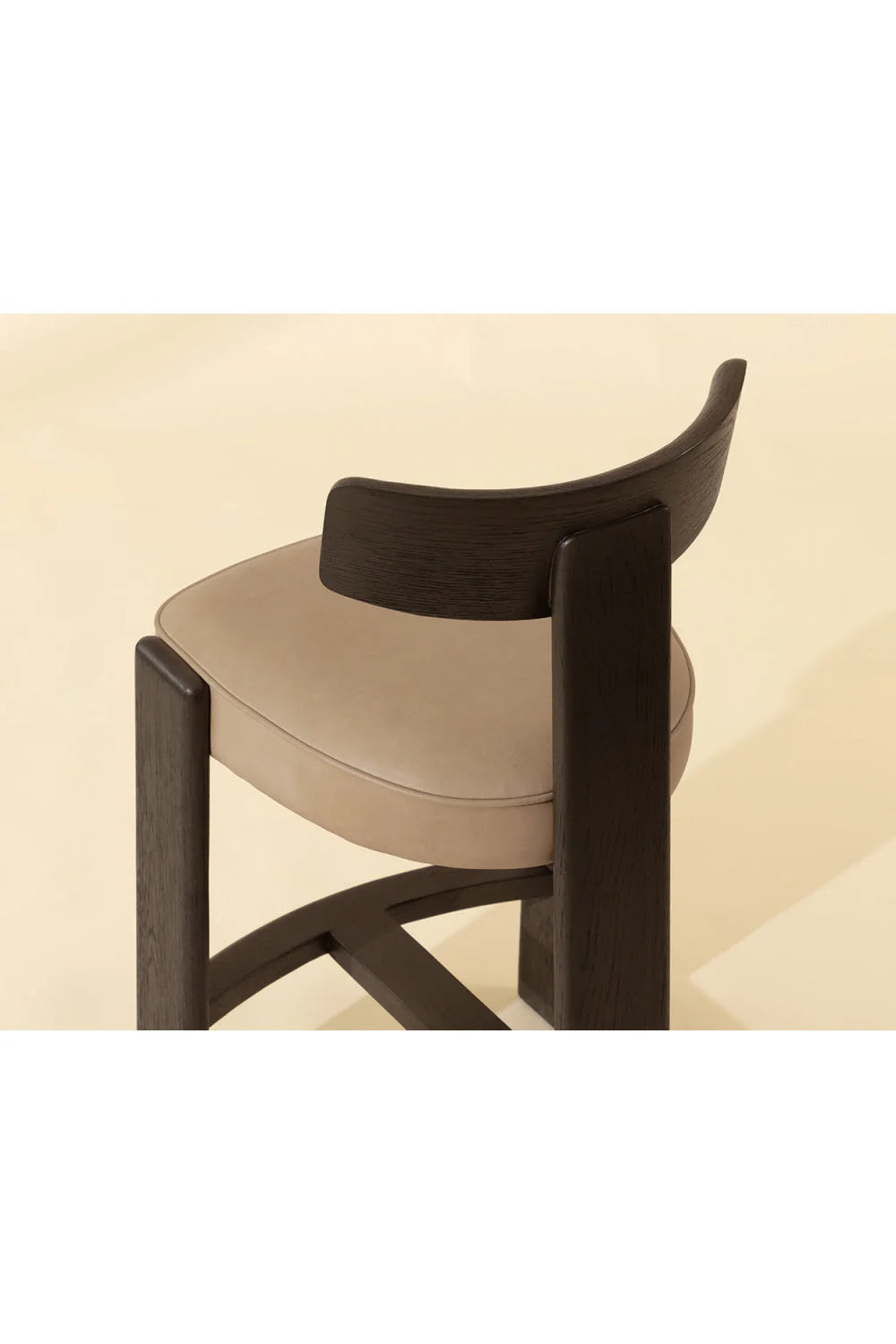 Luxury Upholstered Modern Oak Counter Stool European Style for Villa
