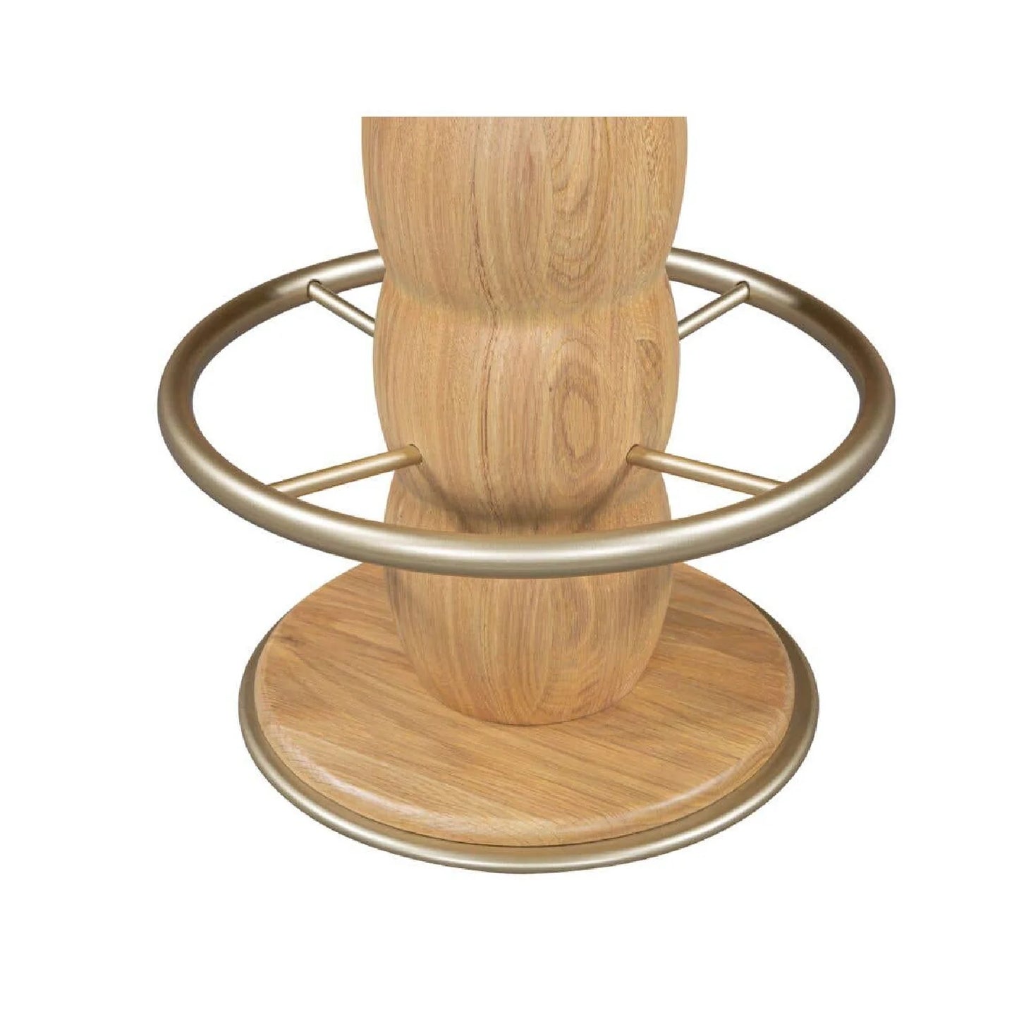 Luxury Upholstered Modern Oak Swivel Counter Stool European Style for Villa