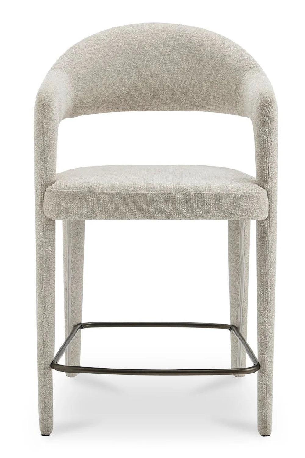 Luxury Upholstered Modern Open Barrel Counter Stool European Style for Villa