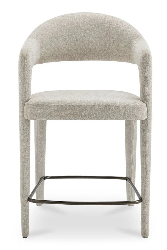 Luxury Upholstered Modern Open Barrel Counter Stool European Style for Villa
