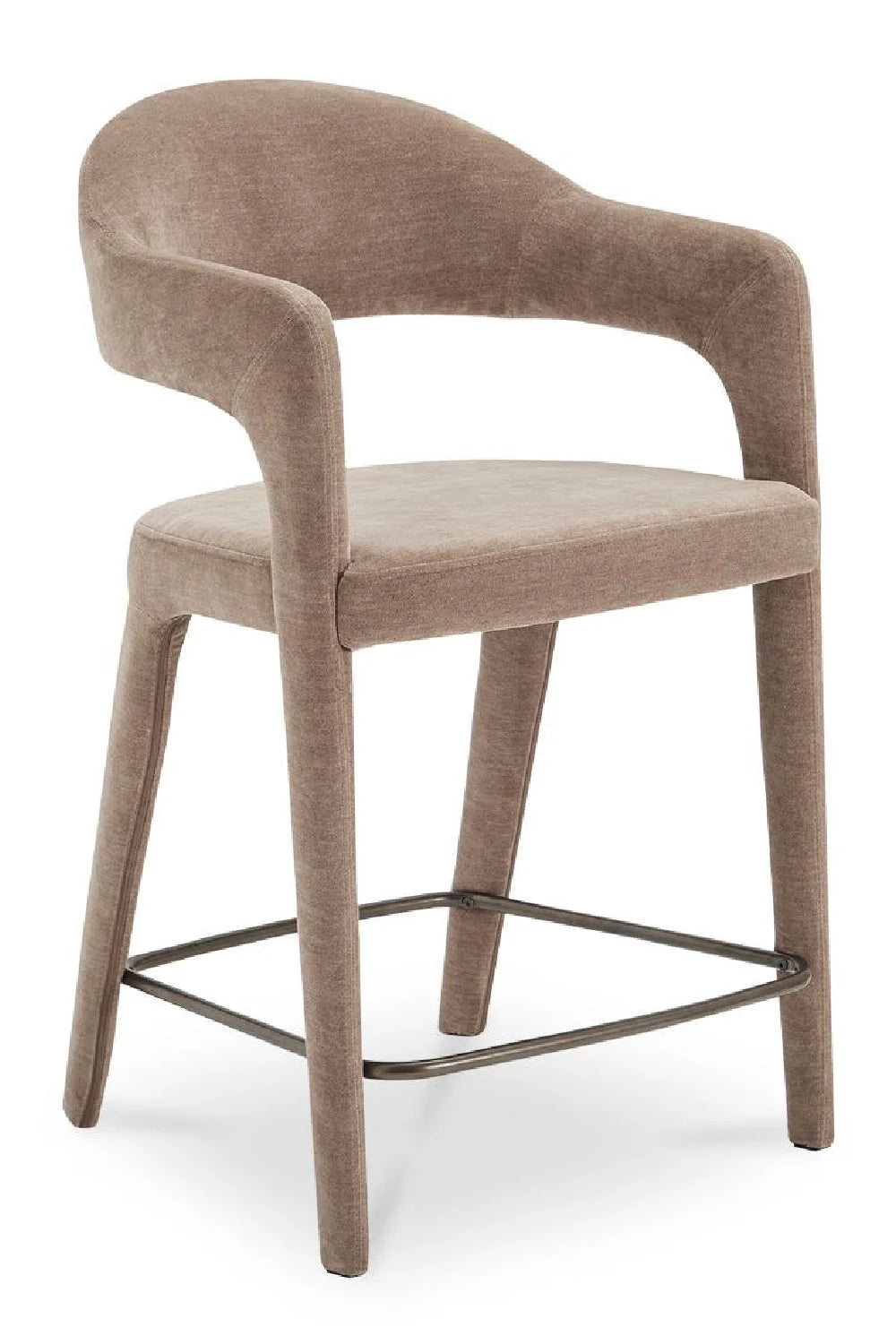 Luxury Upholstered Modern Open Barrel Counter Stool European Style for Villa