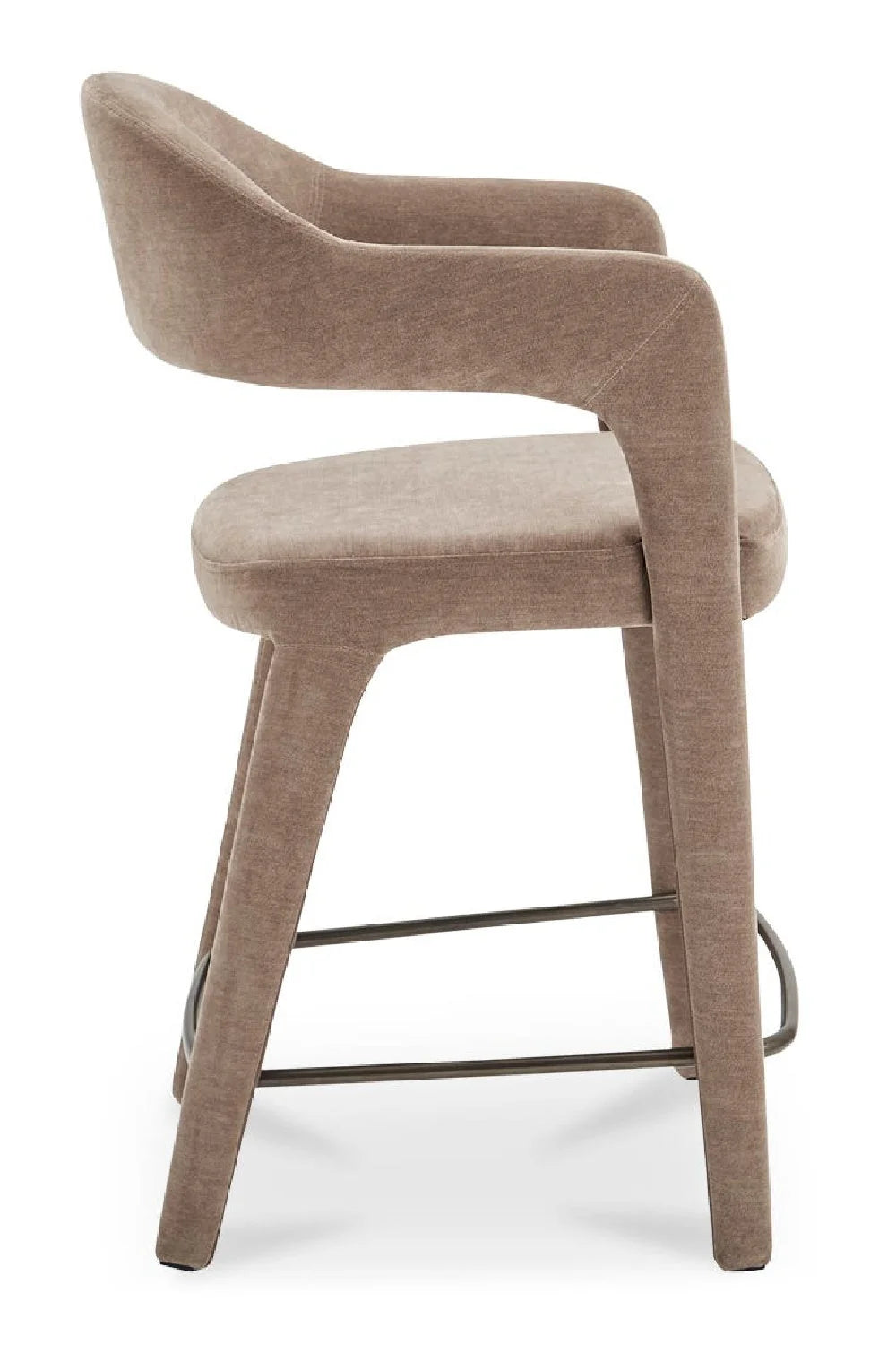 Luxury Upholstered Modern Open Barrel Counter Stool European Style for Villa