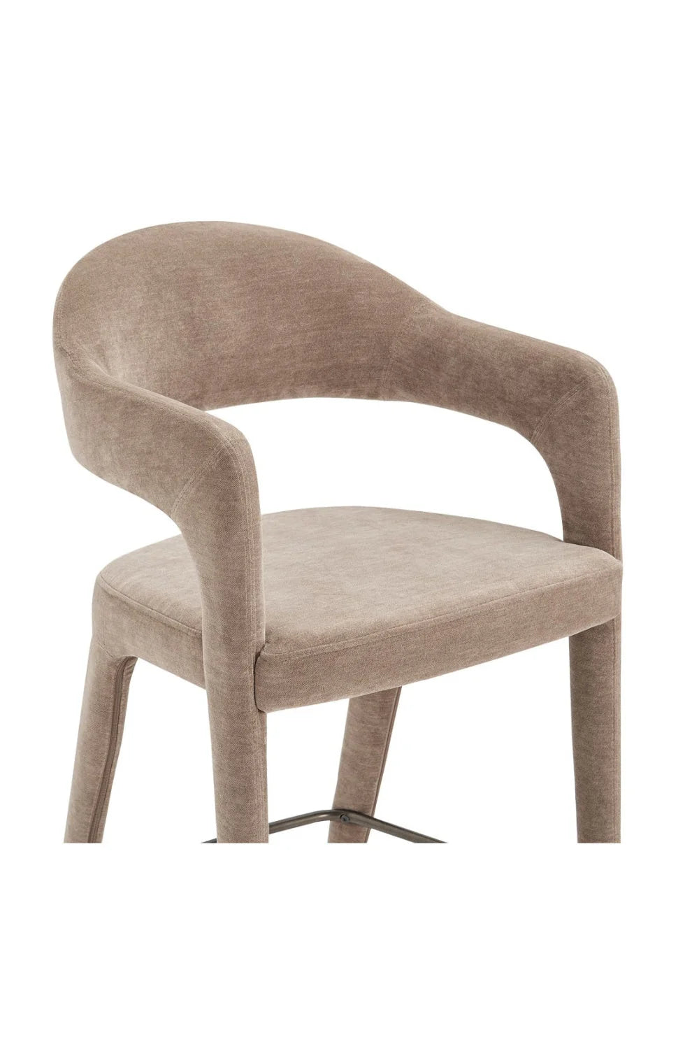 Luxury Upholstered Modern Open Barrel Counter Stool European Style for Villa