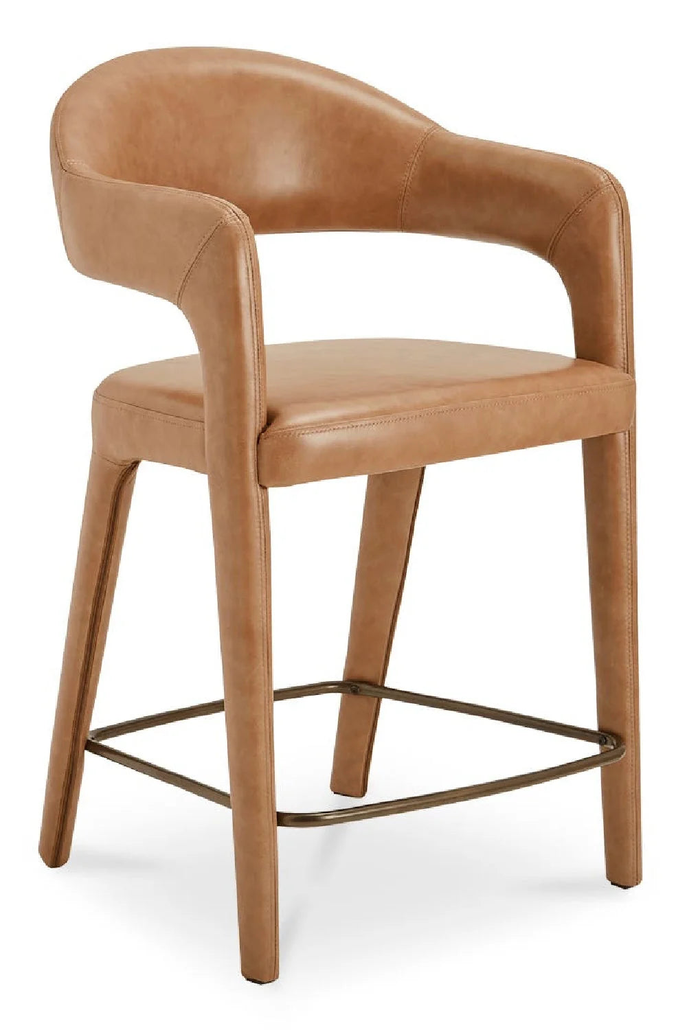 Luxury Upholstered Modern Open Barrel Counter Stool European Style for Villa