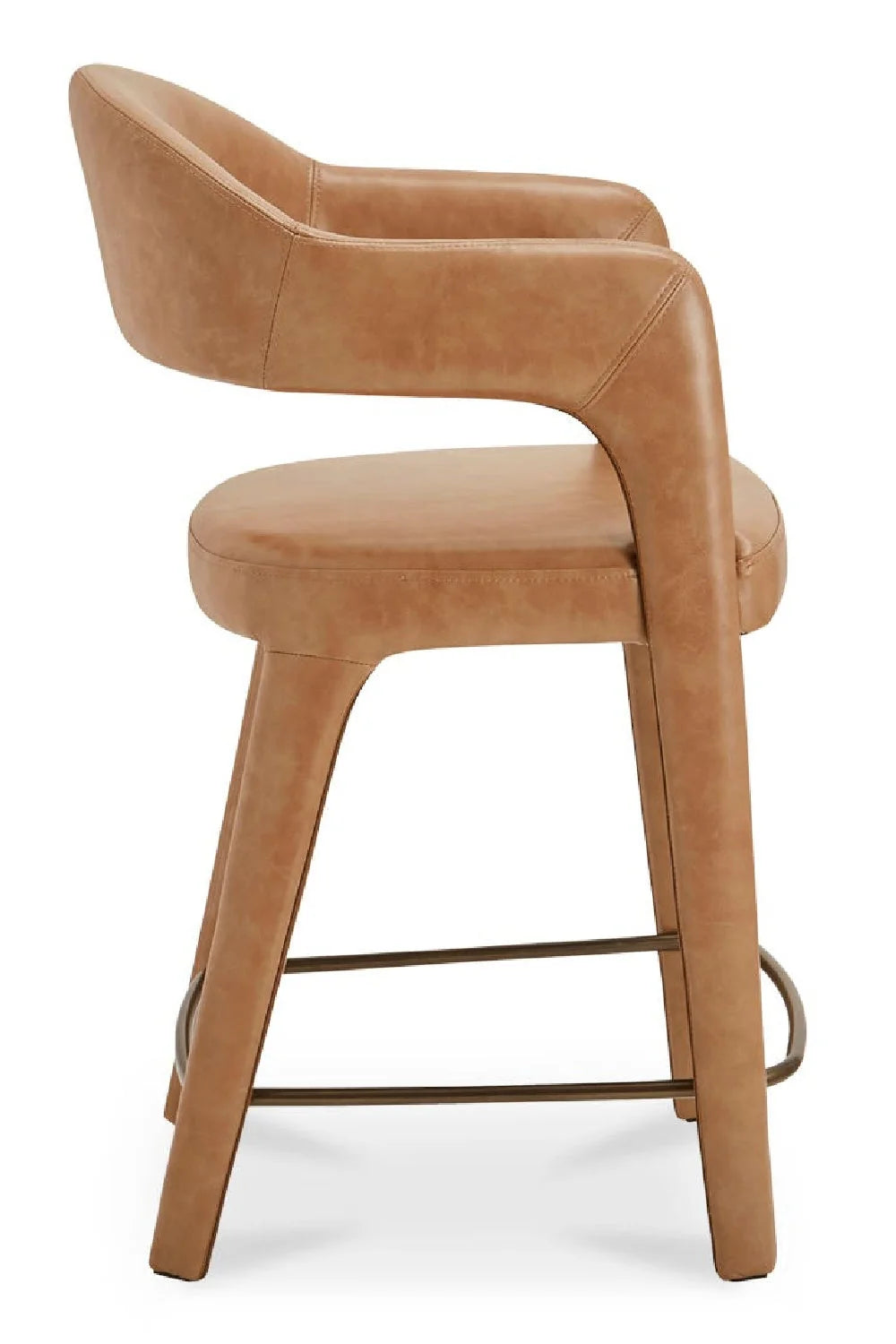 Luxury Upholstered Modern Open Barrel Counter Stool European Style for Villa