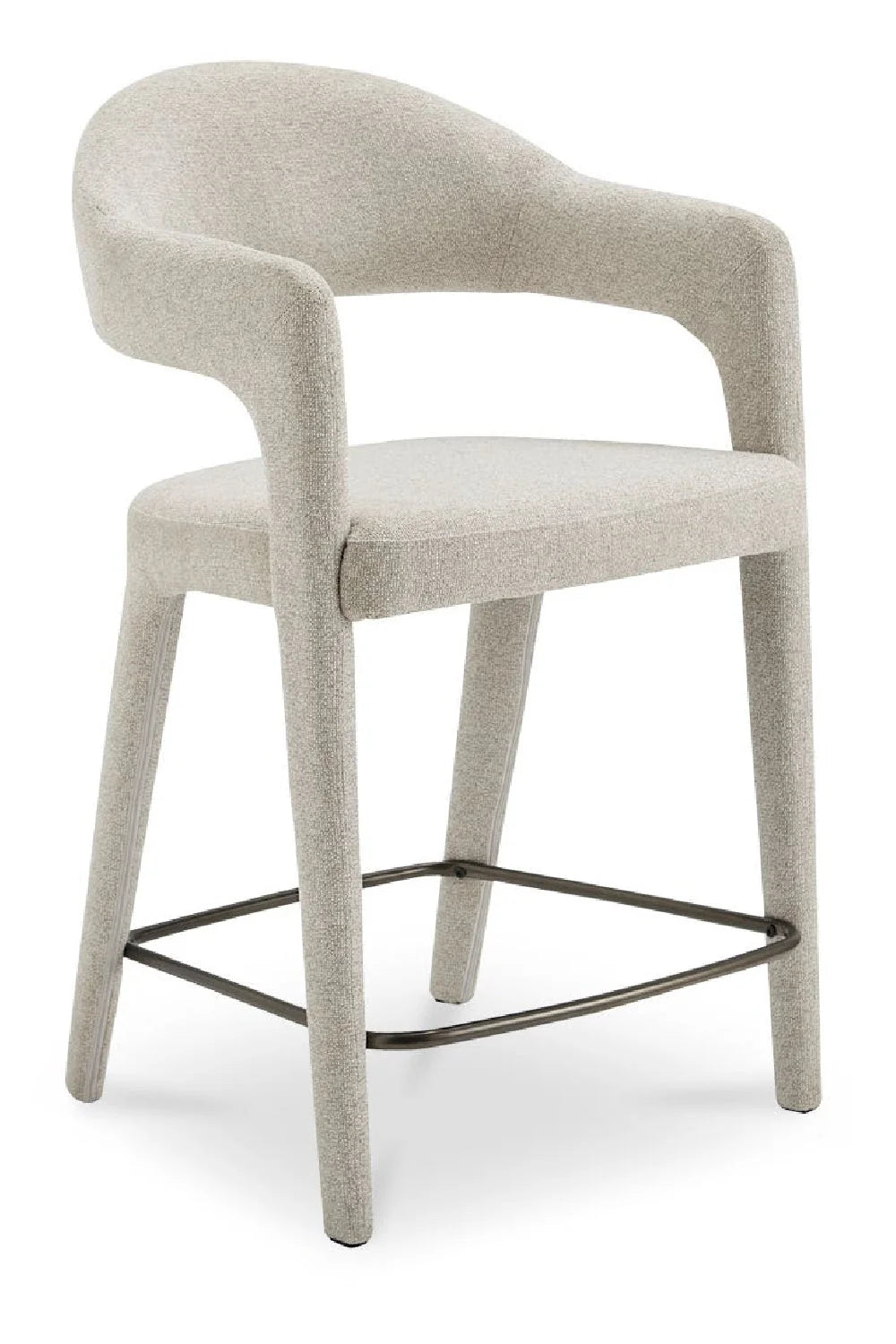 Luxury Upholstered Modern Open Barrel Counter Stool European Style for Villa