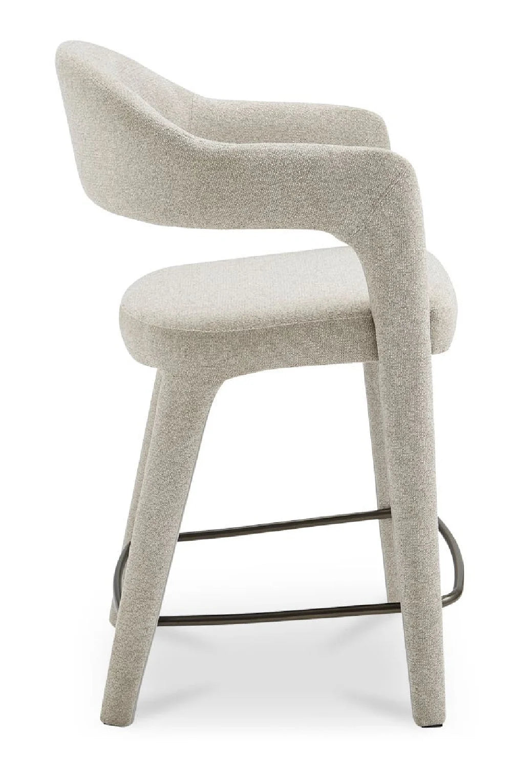Luxury Upholstered Modern Open Barrel Counter Stool European Style for Villa
