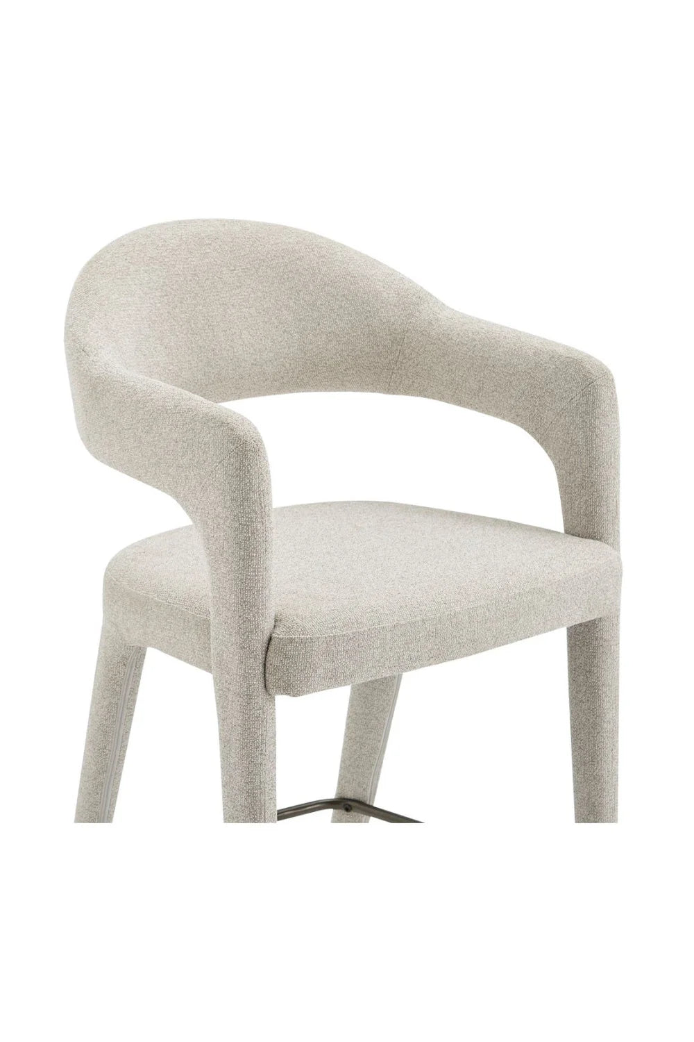 Luxury Upholstered Modern Open Barrel Counter Stool European Style for Villa
