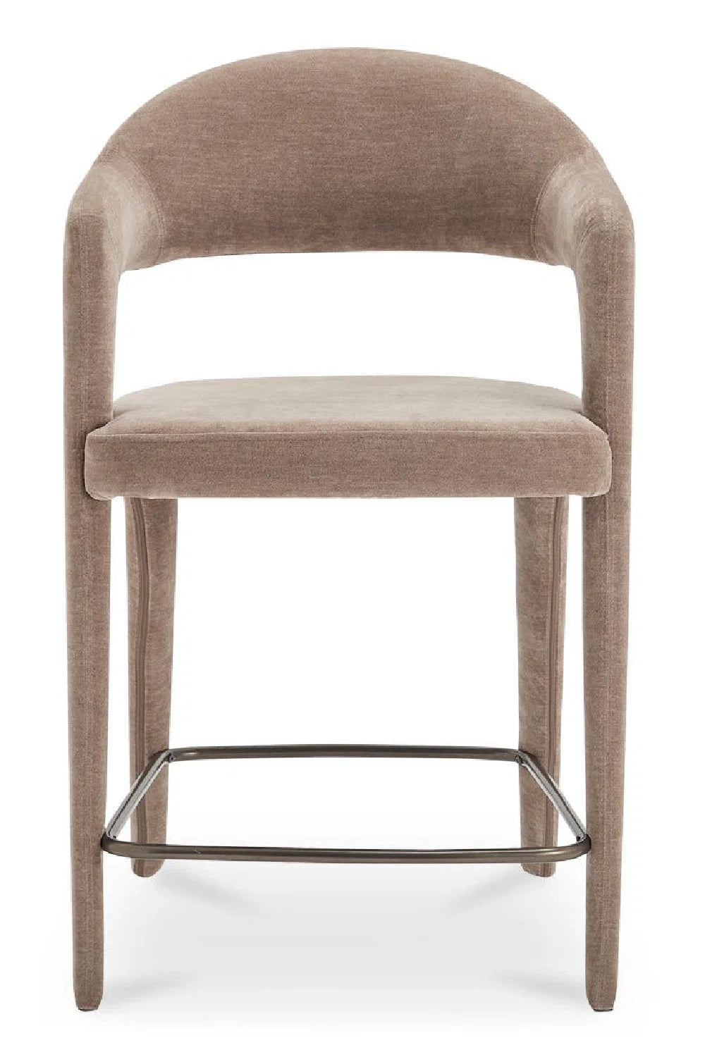 Luxury Upholstered Modern Open Barrel Counter Stool European Style for Villa