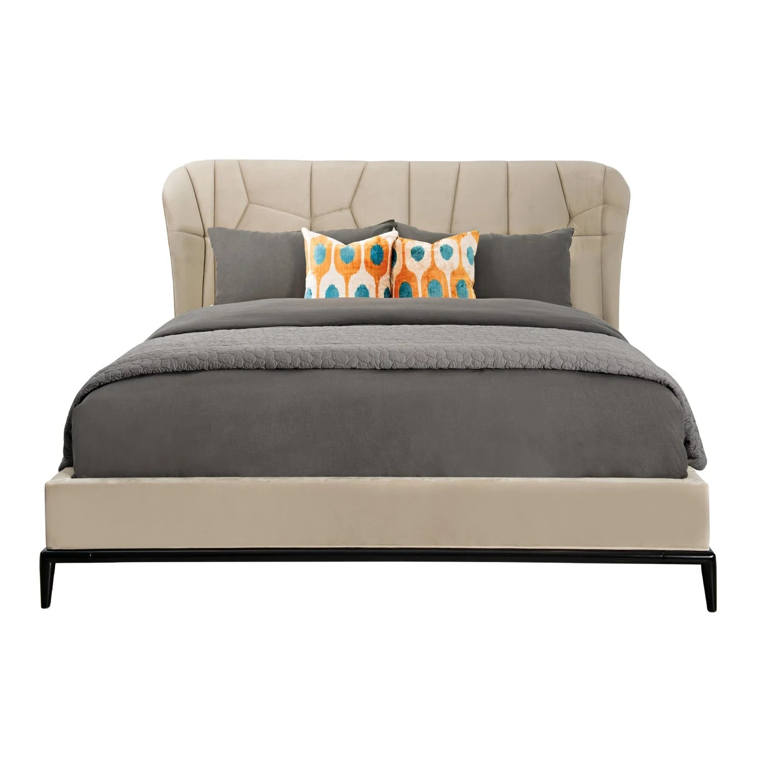 Luxury Upholstered Modern Quilted Bed European Style for Villa